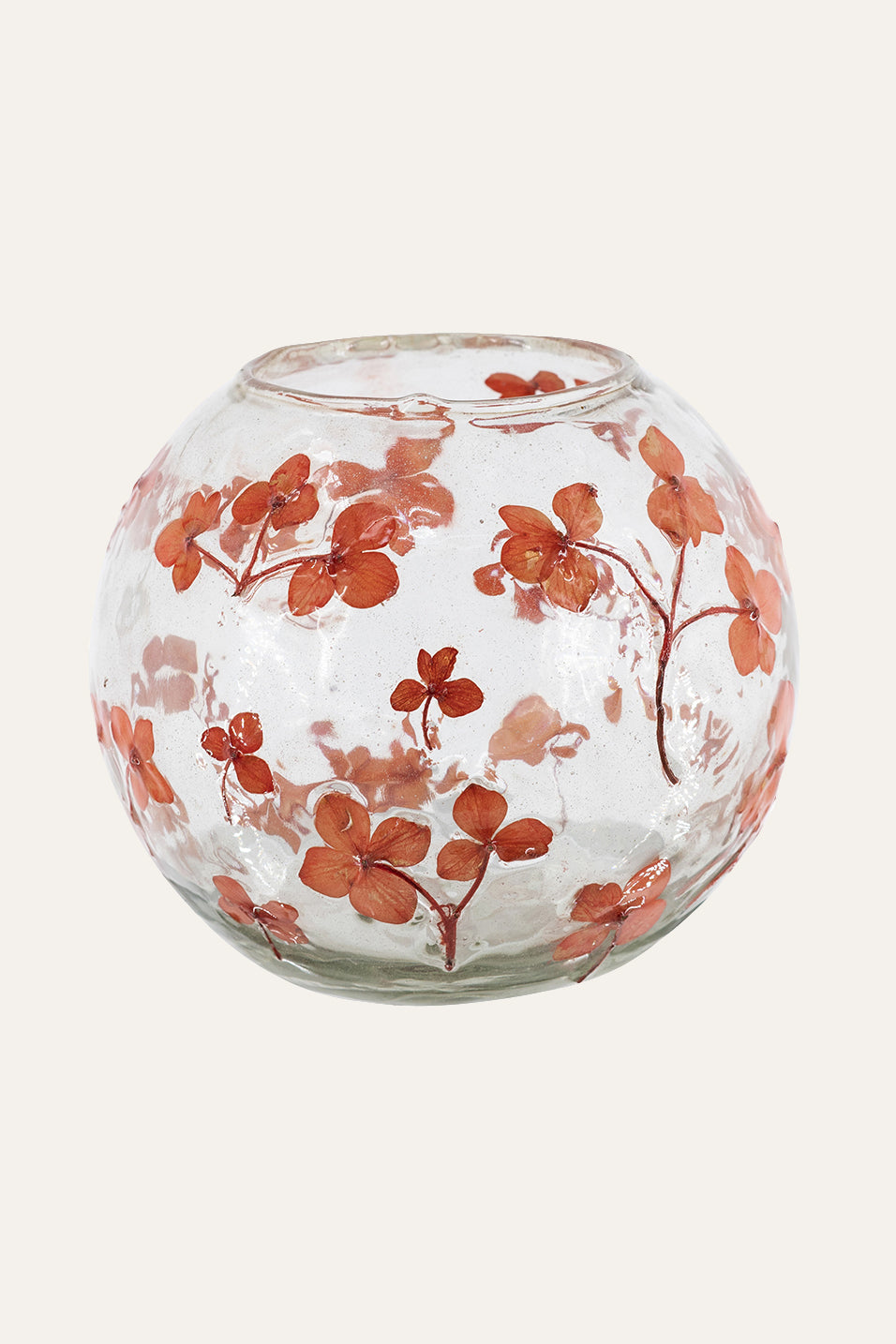 Glass vase with floral design