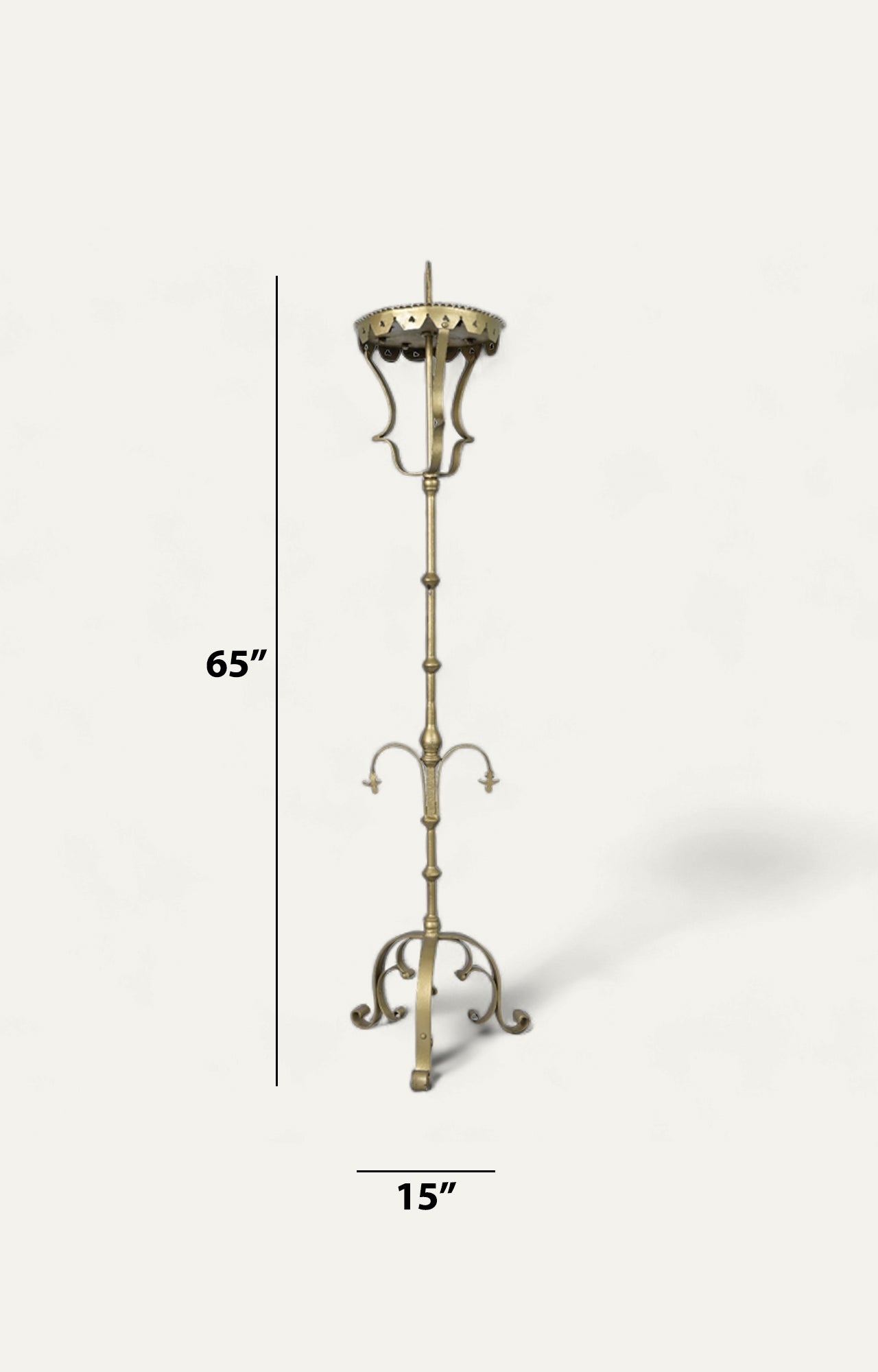 Elegant Brass Golden Floor Candle Stand_size
