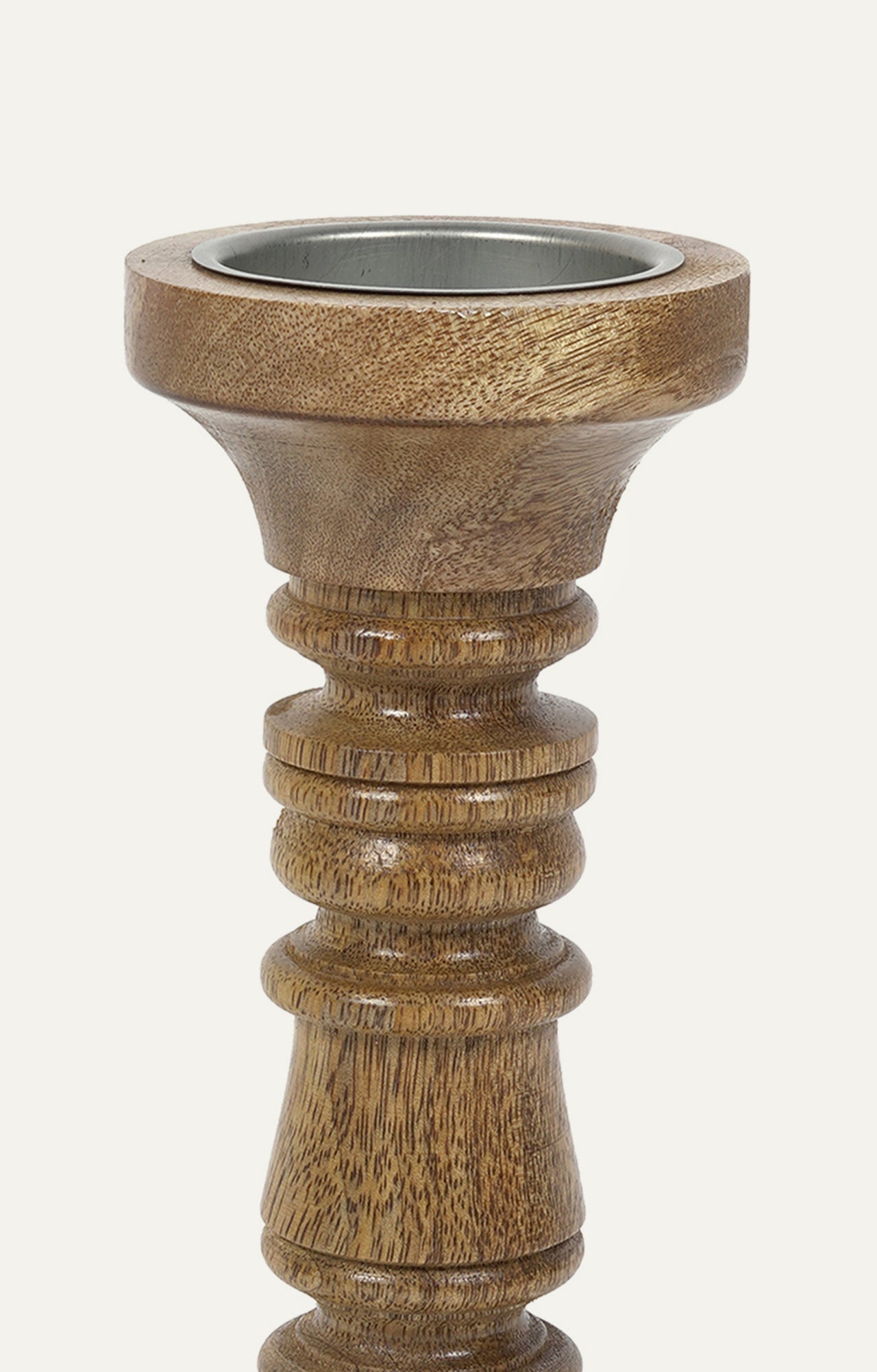 Elongated vintage wooden candle holder_2