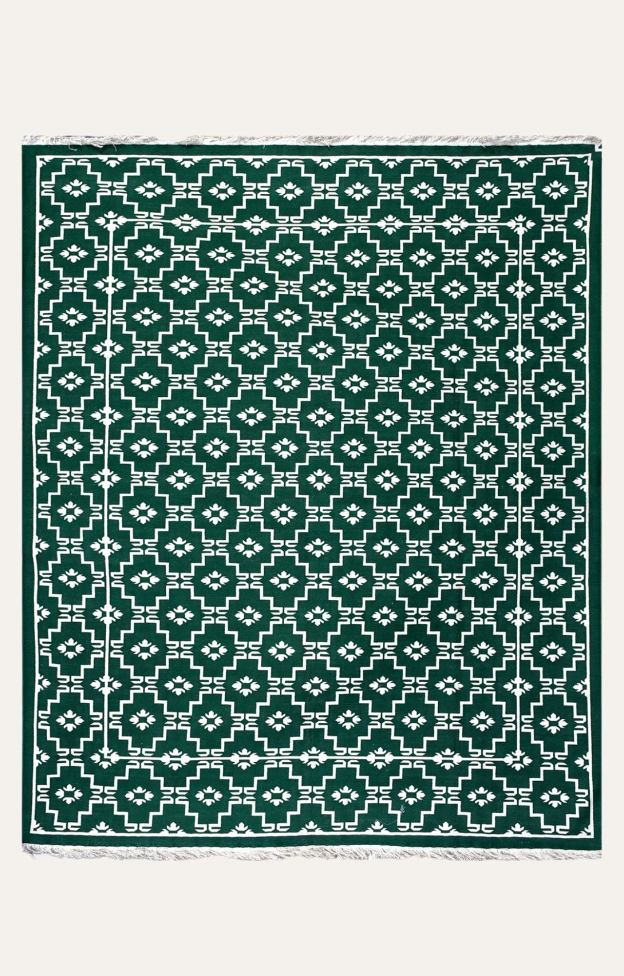 Emerald Symphony Cotton Rug