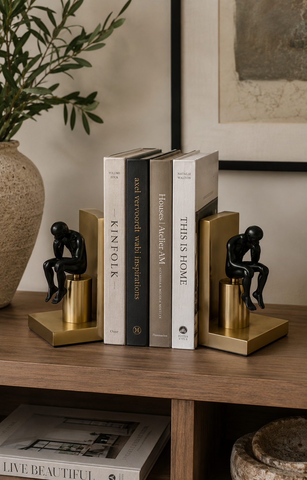Enigmatic Black & Gold Bookend