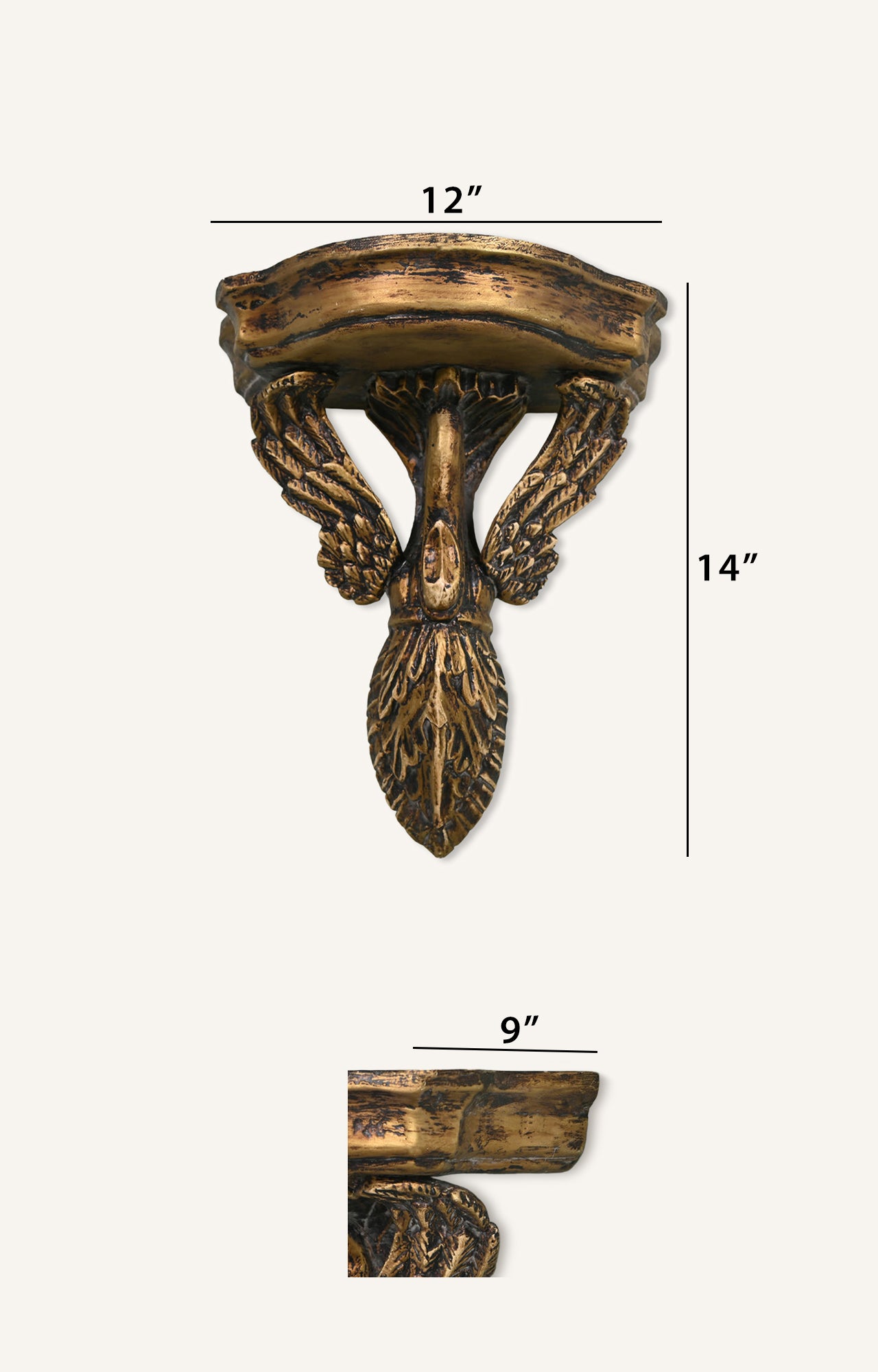 FRENCH, CARVED, WOODEN WALL BRACKETS_size