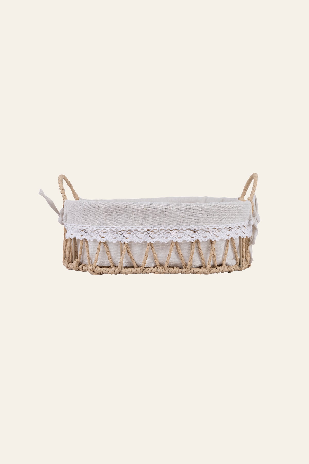 Fabric lined storage basket