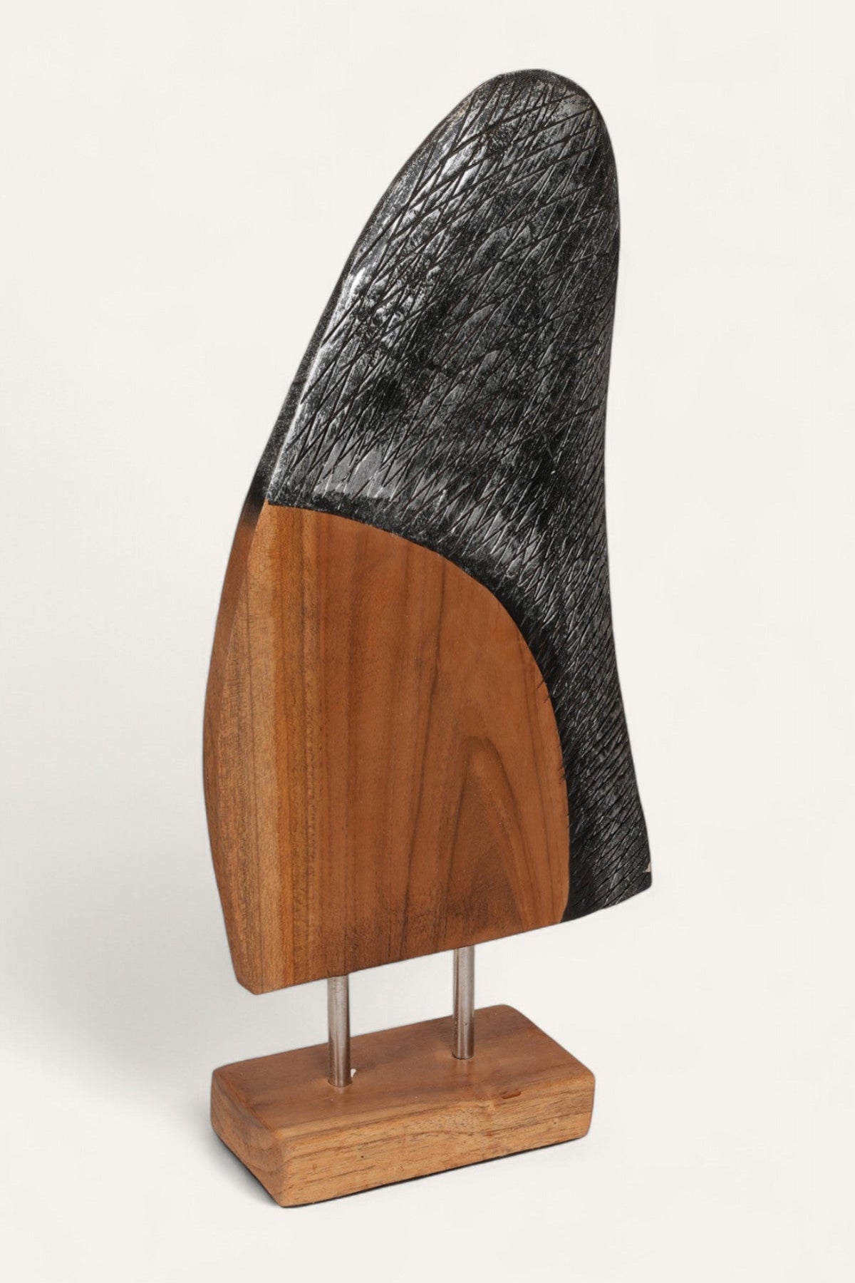 Fin wooden sculpture for home decor