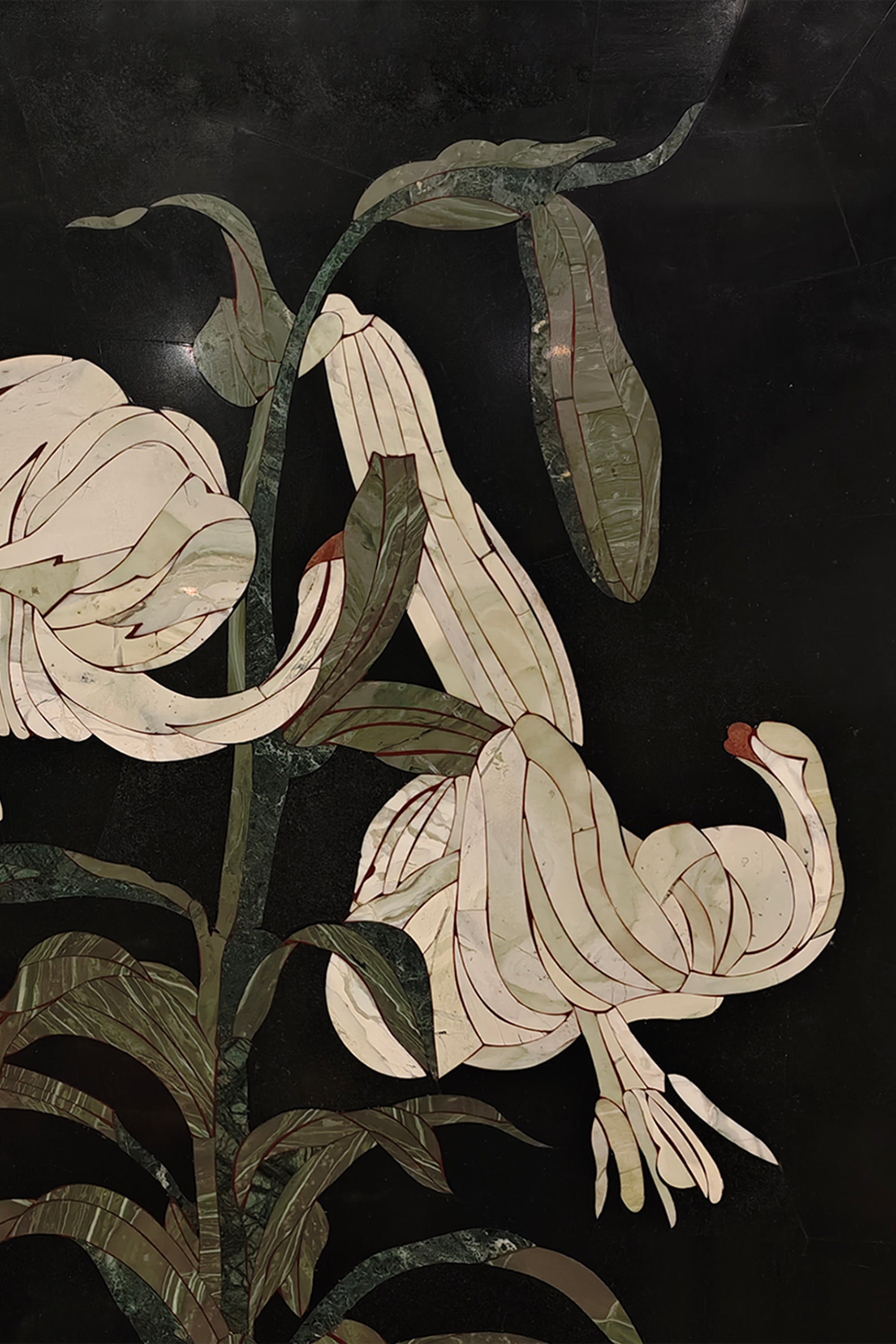 Floral Stone Inlay Wall Art