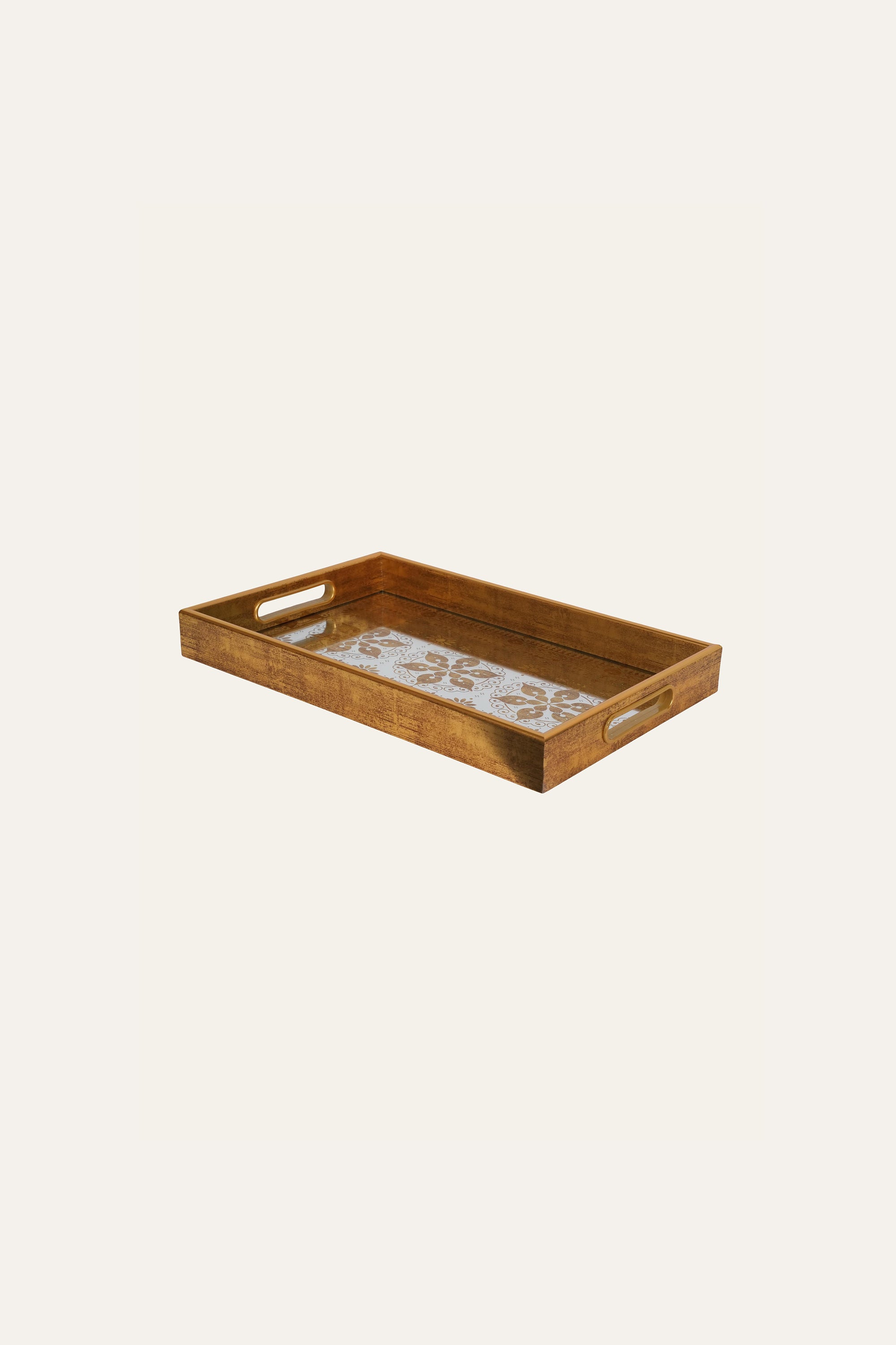 Floral patterned tray for dining and vanity styling
