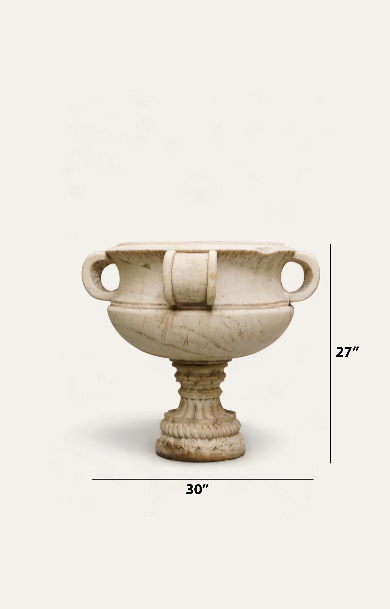 Flowering Beauty: The Elegant Marble Planter with Floral Detail_size