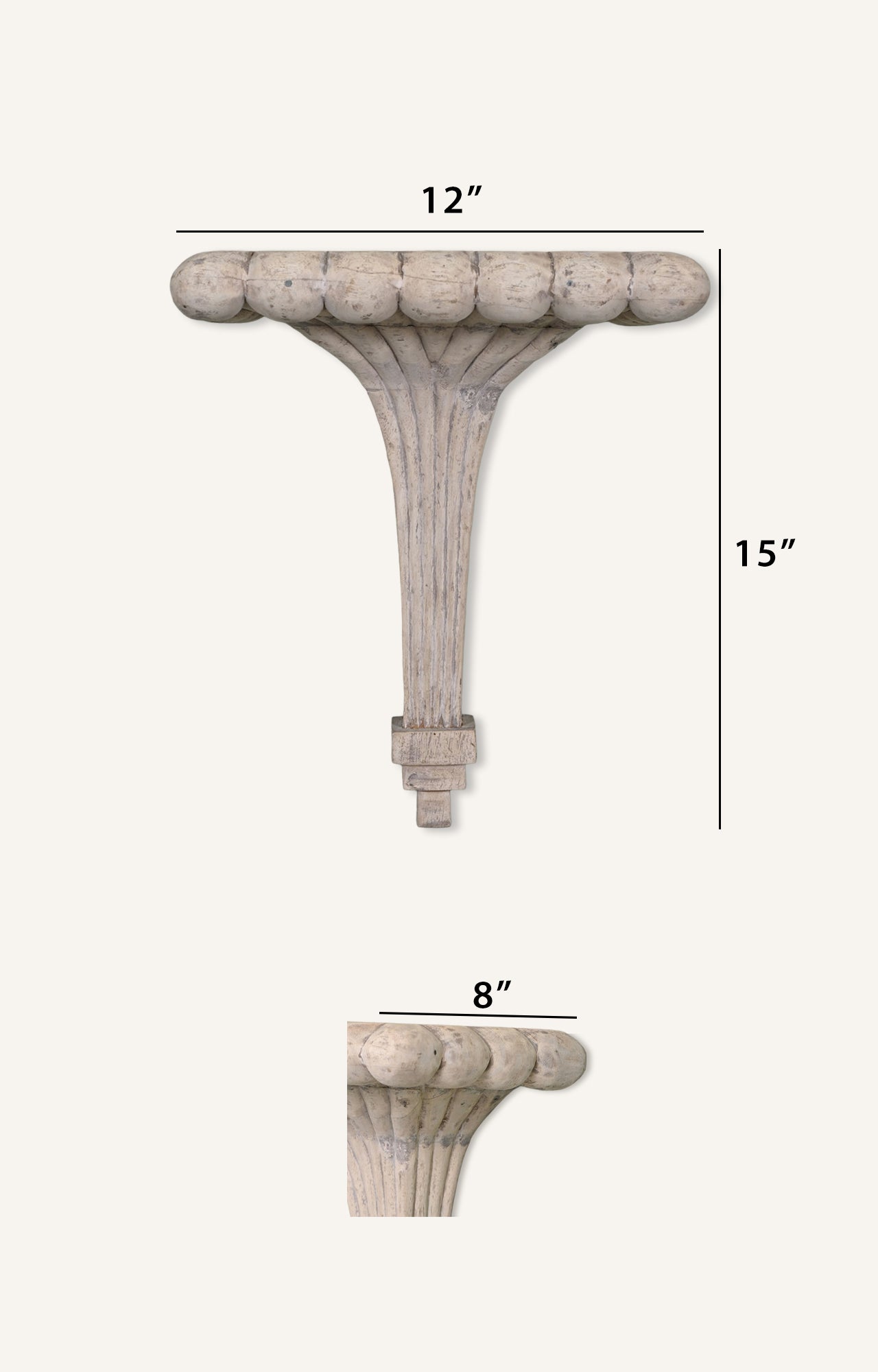 French Art Nouveau Deco Carved & Gilt Wood Wall Bracket_size