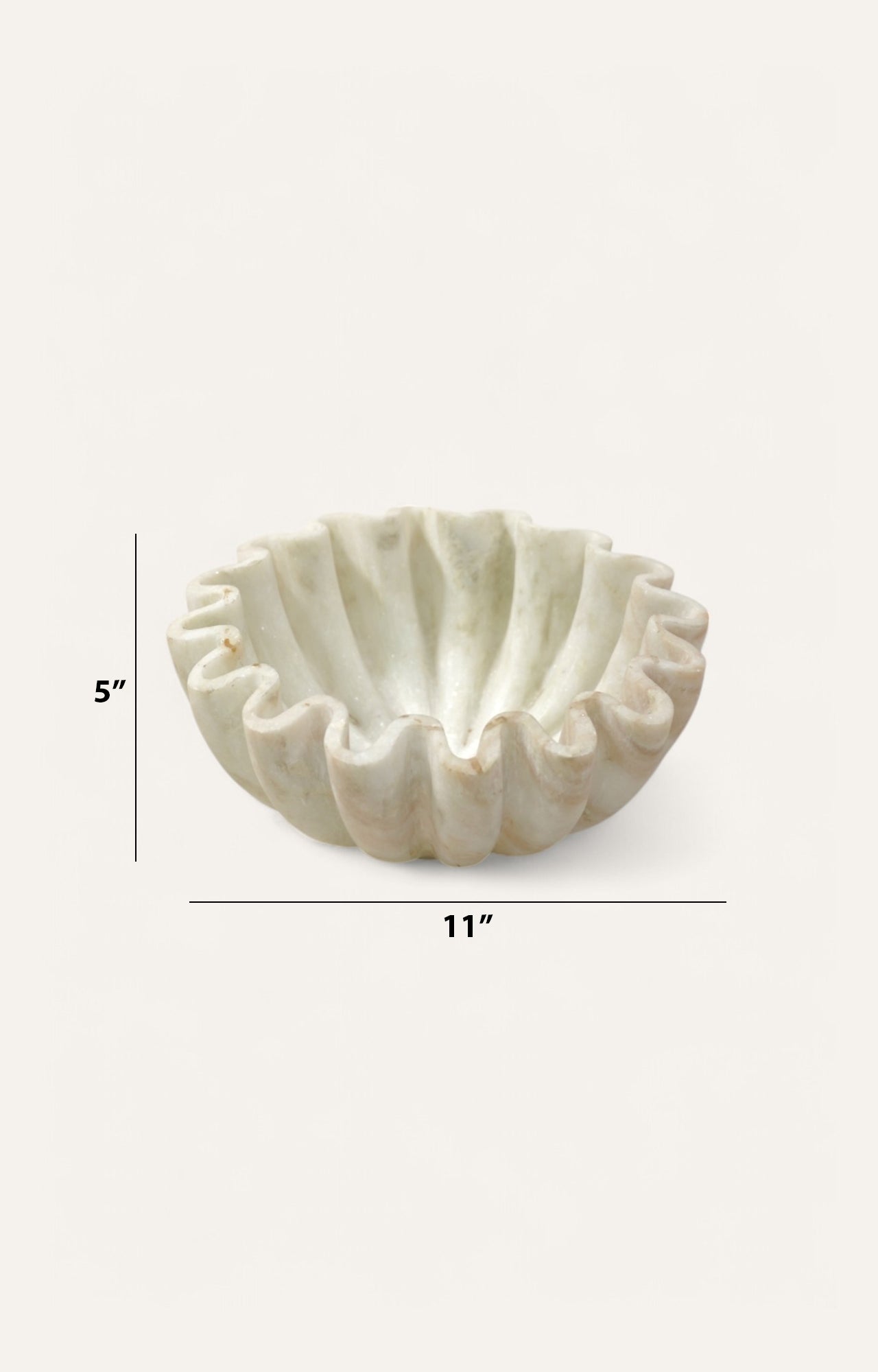 Frilled Marble Decorative Bowl Size
