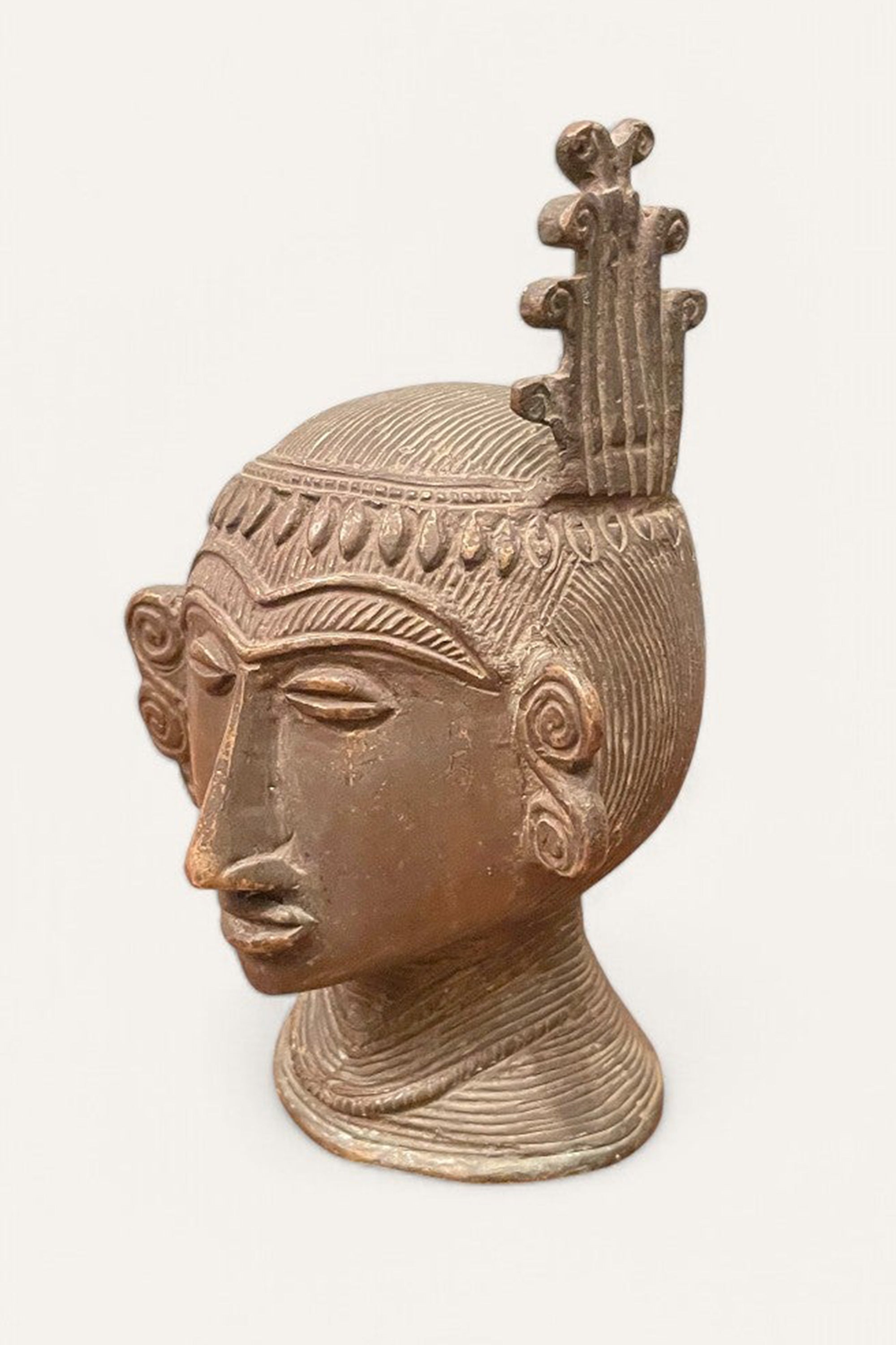 Gauri Head Vintage Brass Sculpture