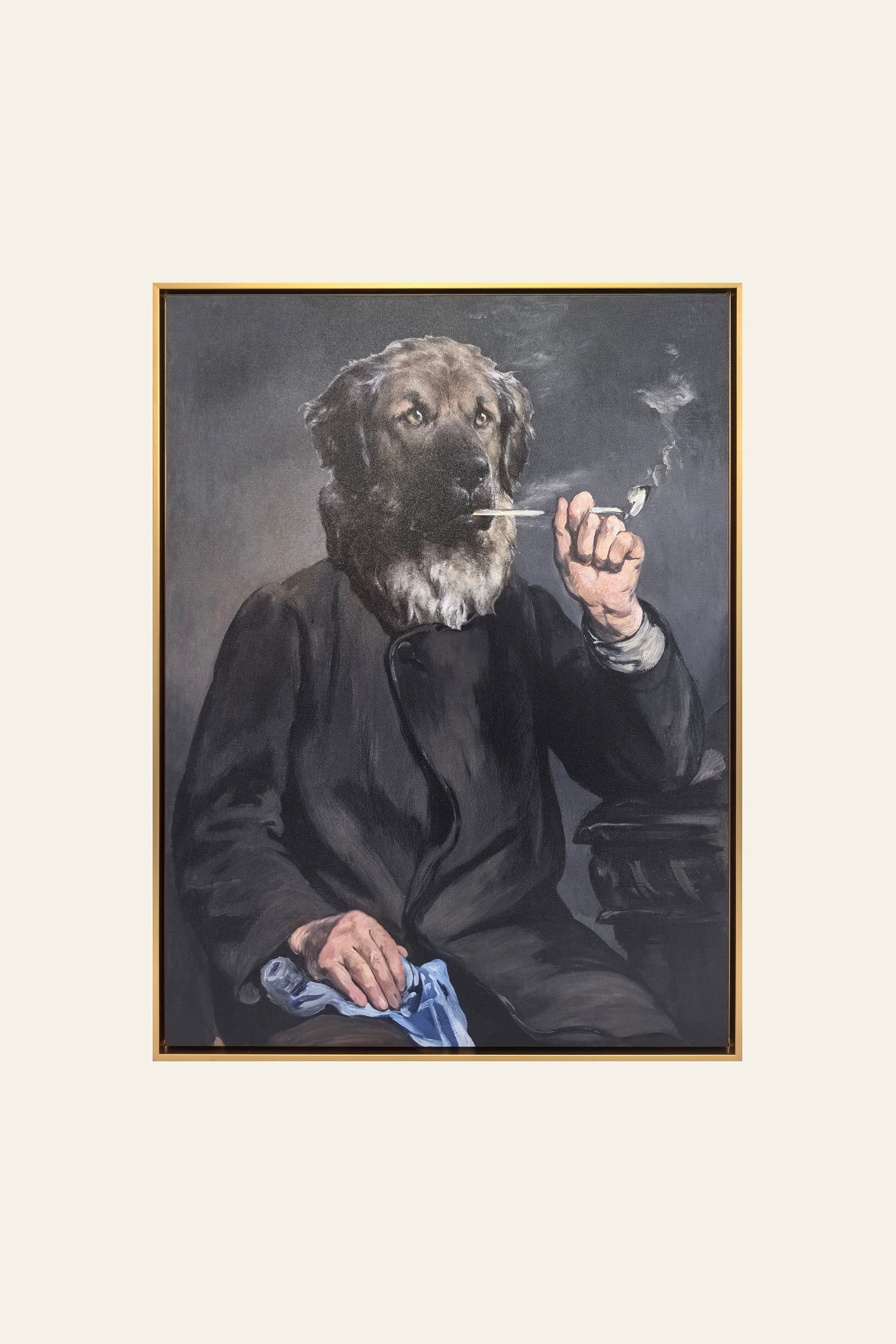 Gentleman Hound tempered glass wall painting
