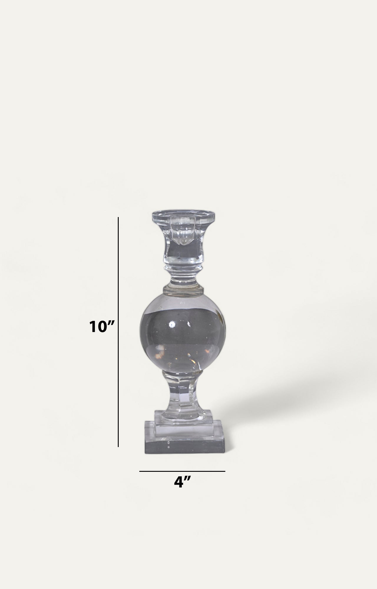 Geometric Crystal glass Candle Holder_size