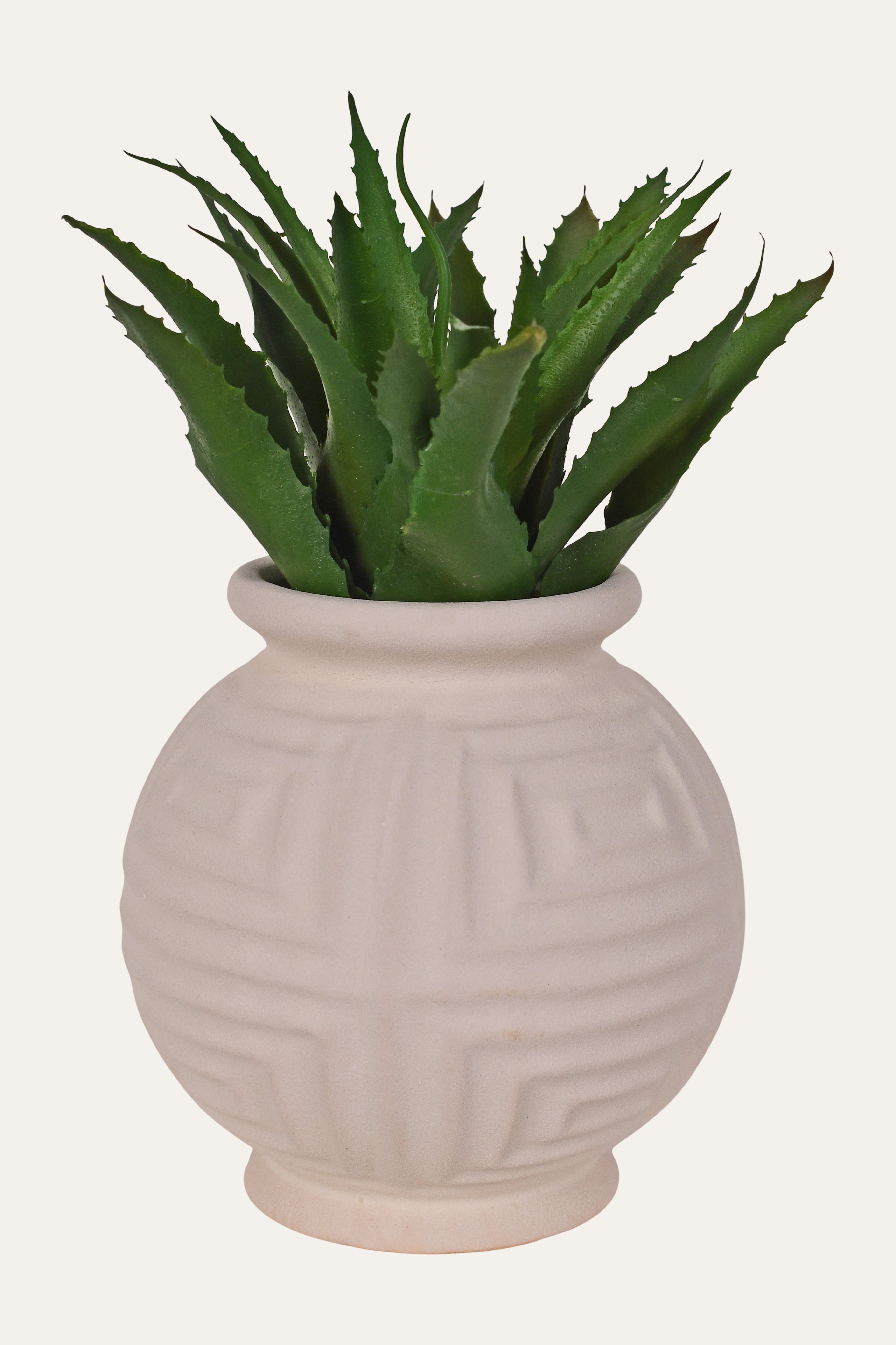 Geometric Embossed Ceramic Vase