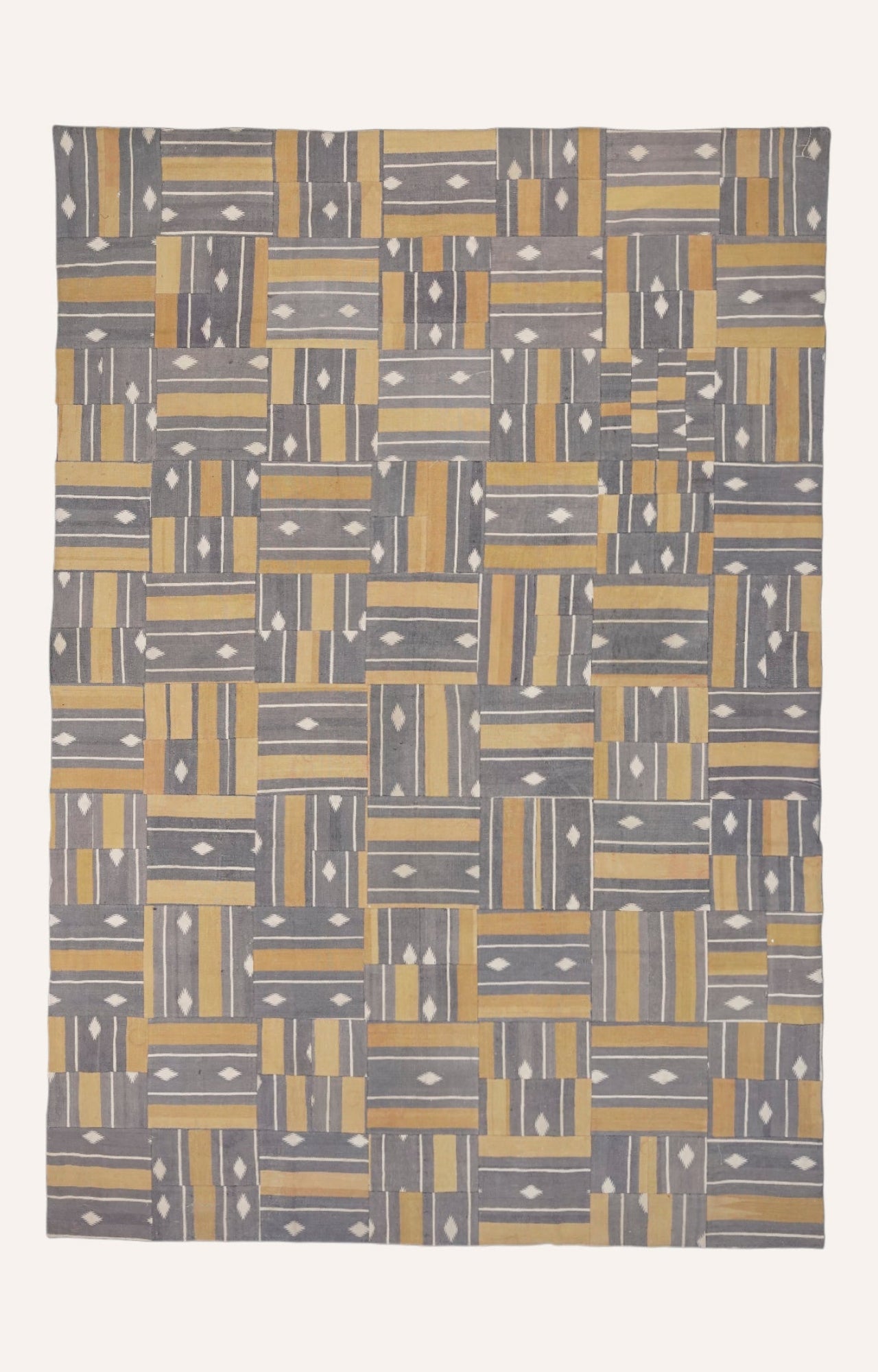 Geometric Gray and Yellow Area Rug