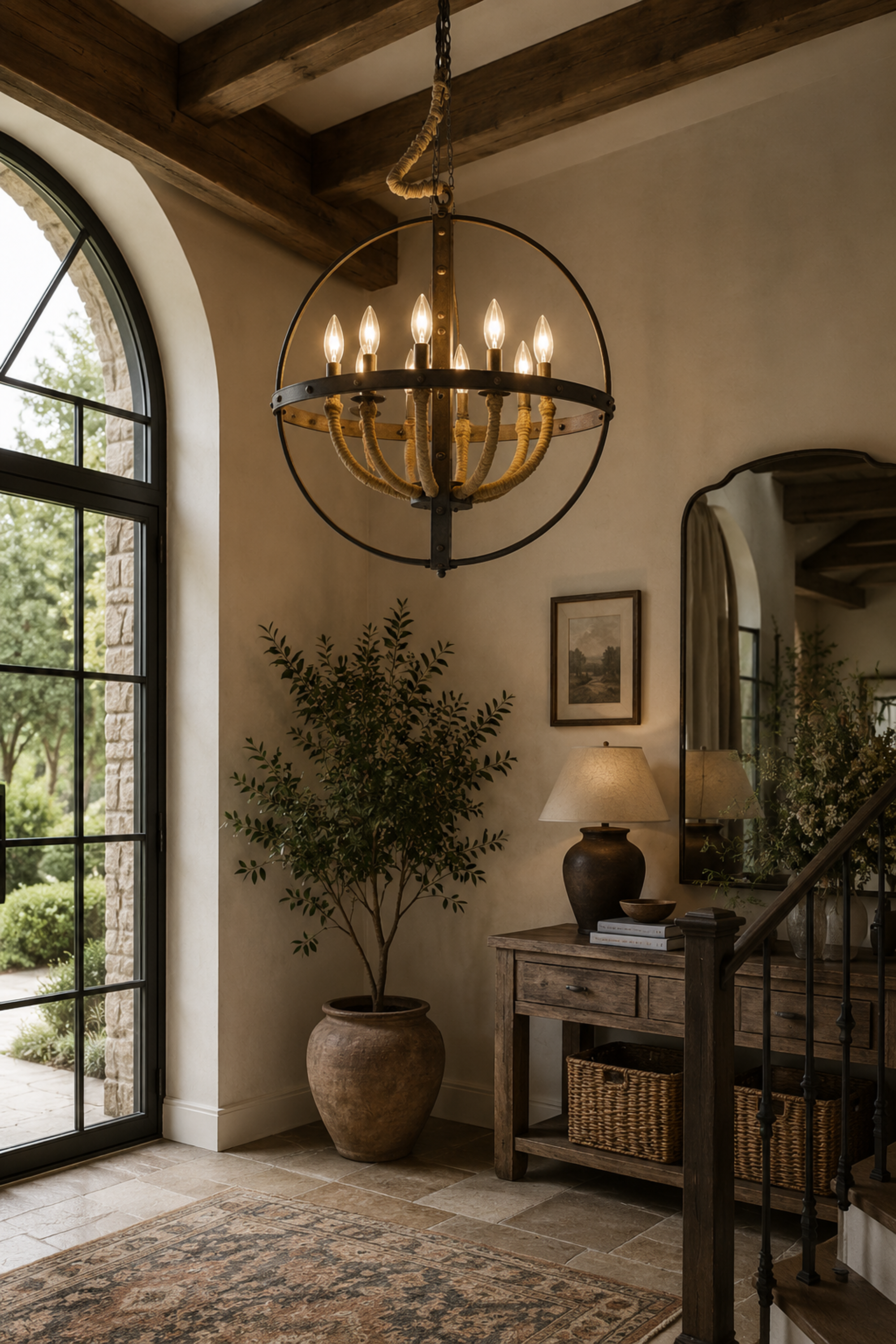 Globe Serre Vintage Chandelier
