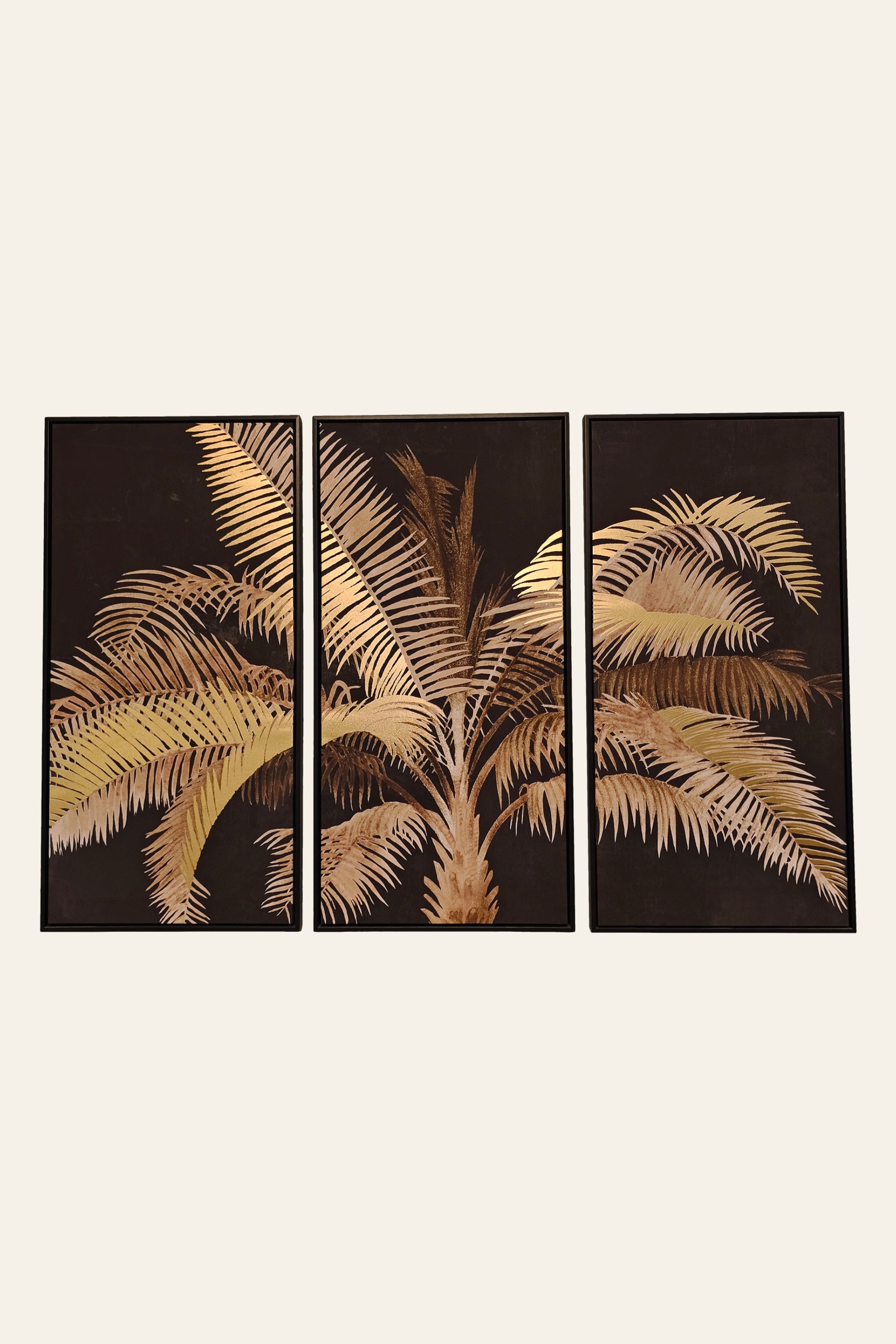 Golden Palm Leaf Wall Art