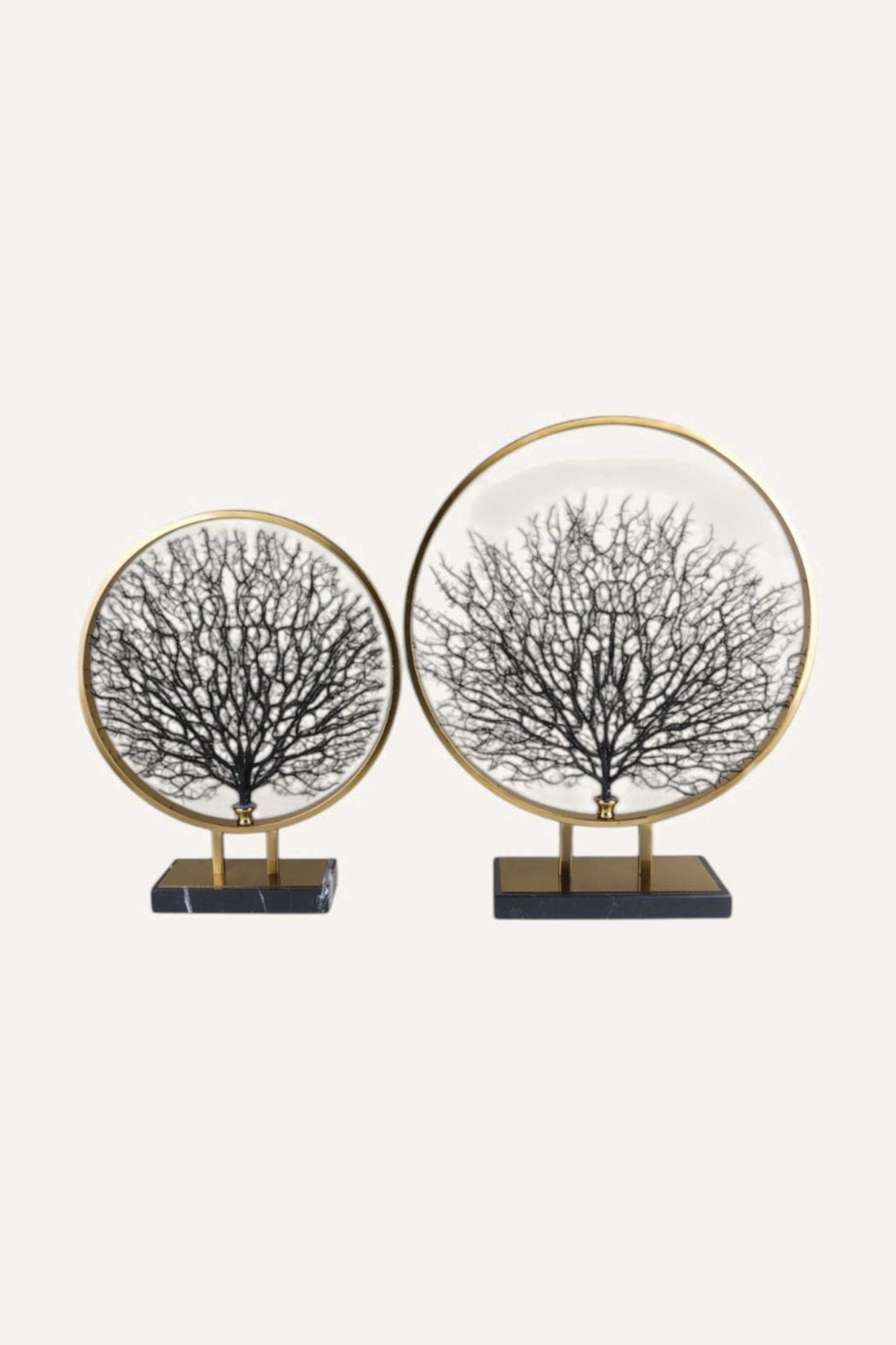 Golden Tree Home Décor Sculpture Pair