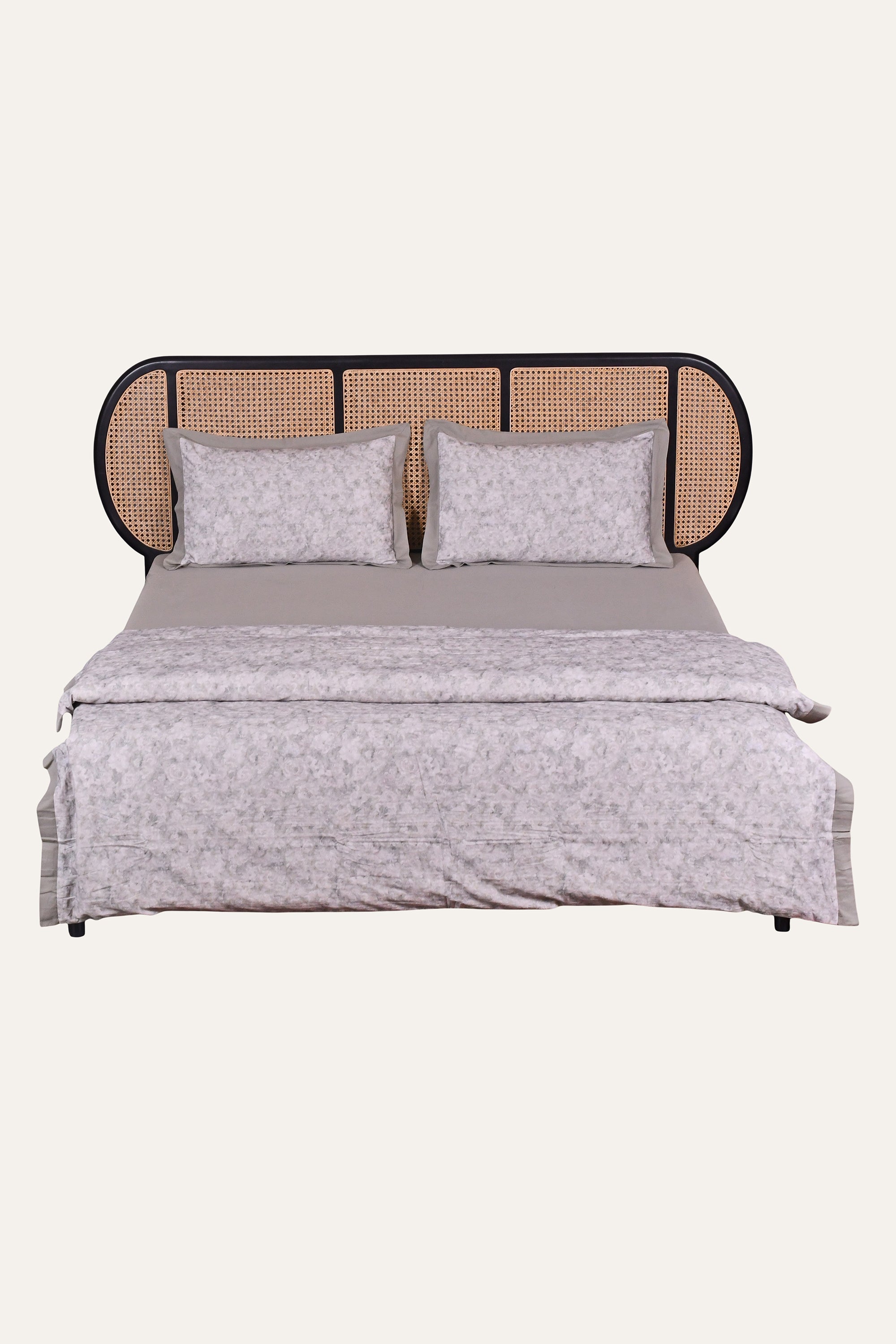 Grey Patterned Indian Cotton Bedding Set