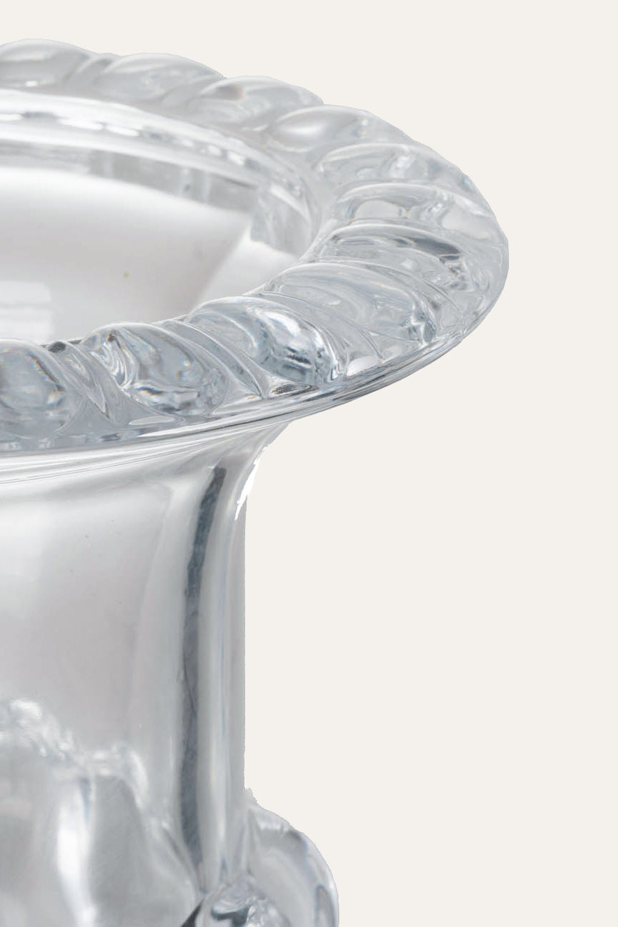 lassic Fluted Glass Flower Vase Home Decor