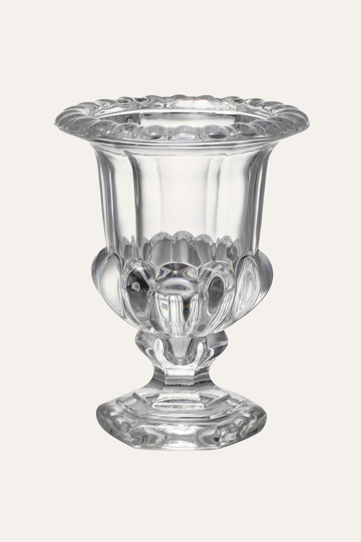 lassic Fluted Glass Flower Vase Home Decor