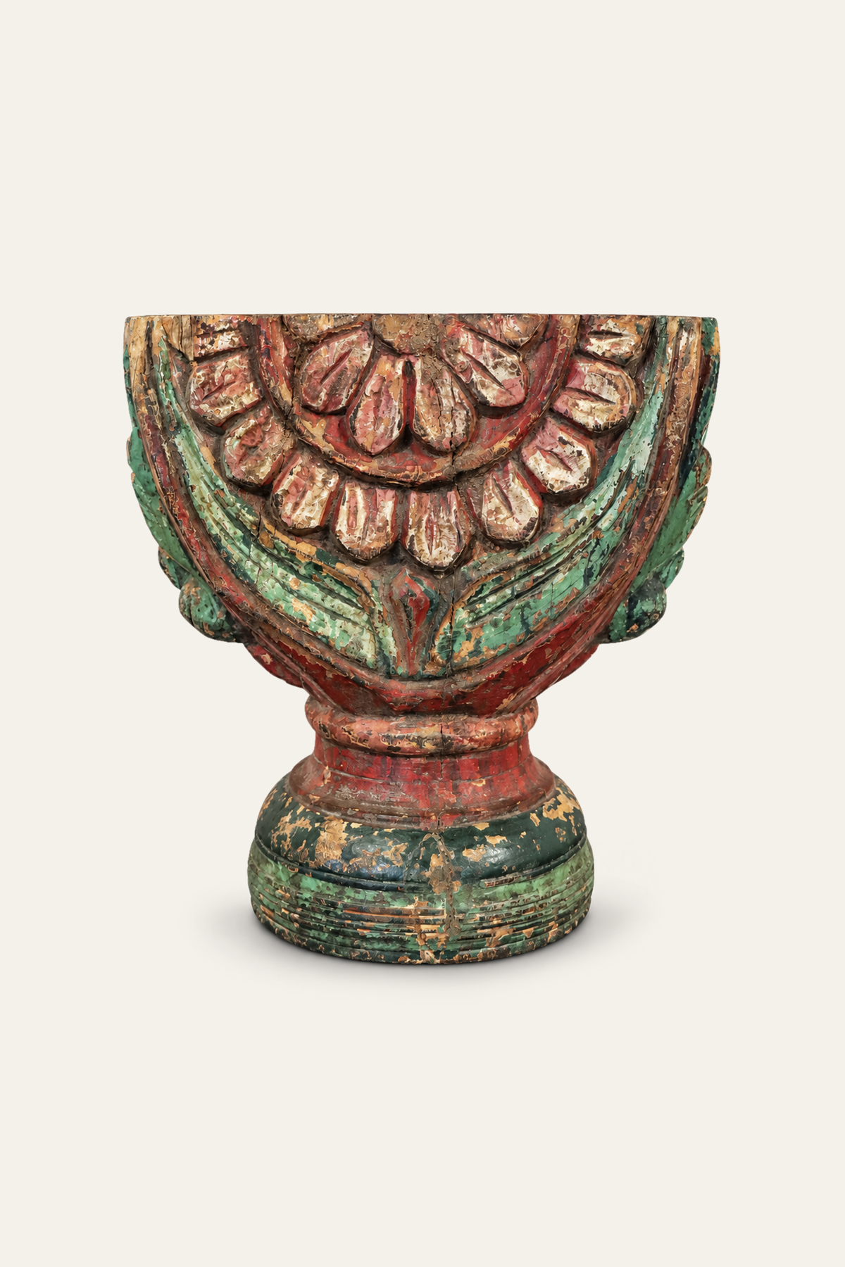 Hand-Painted Vintage Decorative Pedestal Accent
