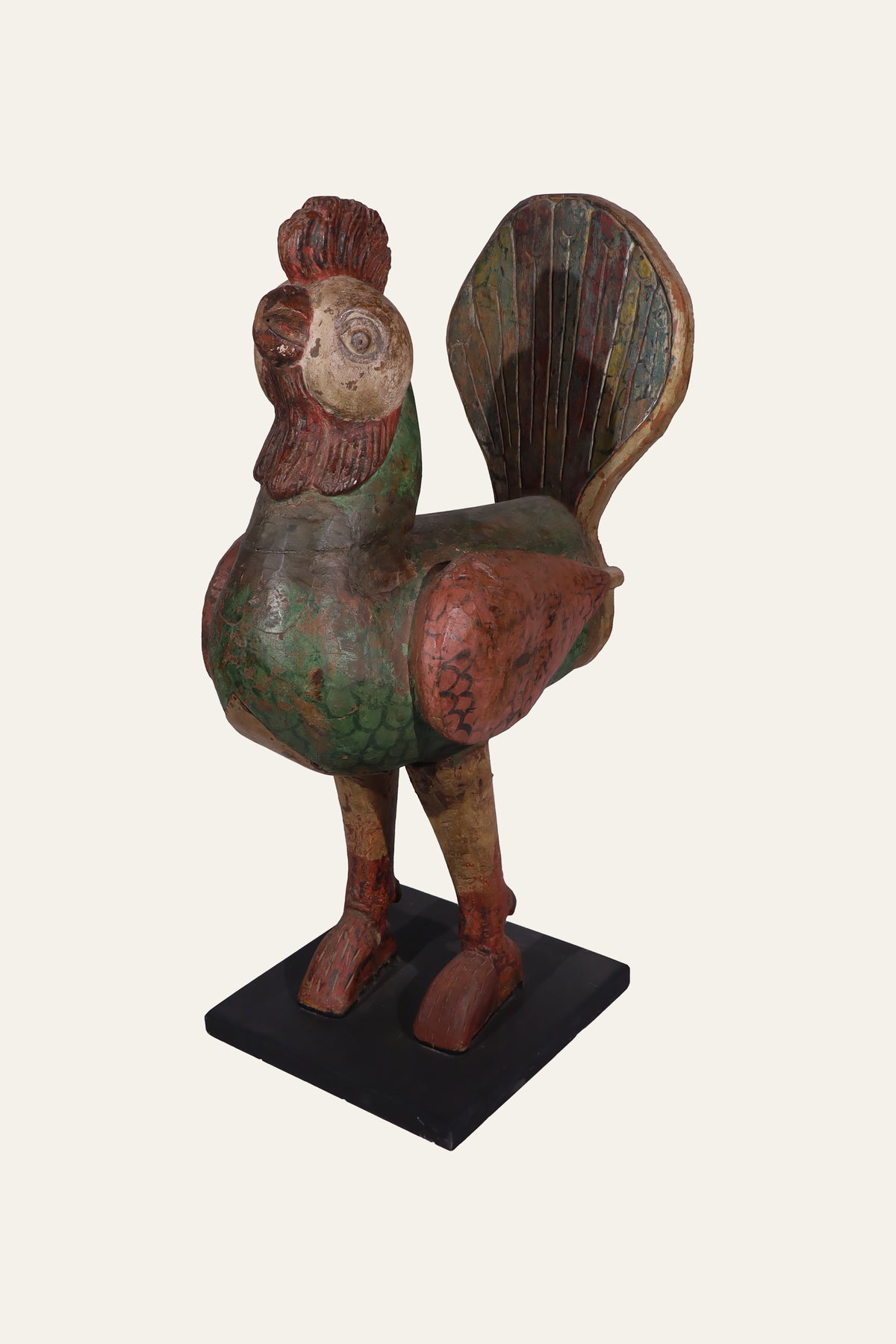 Hand-carved rooster figurine for home decor
