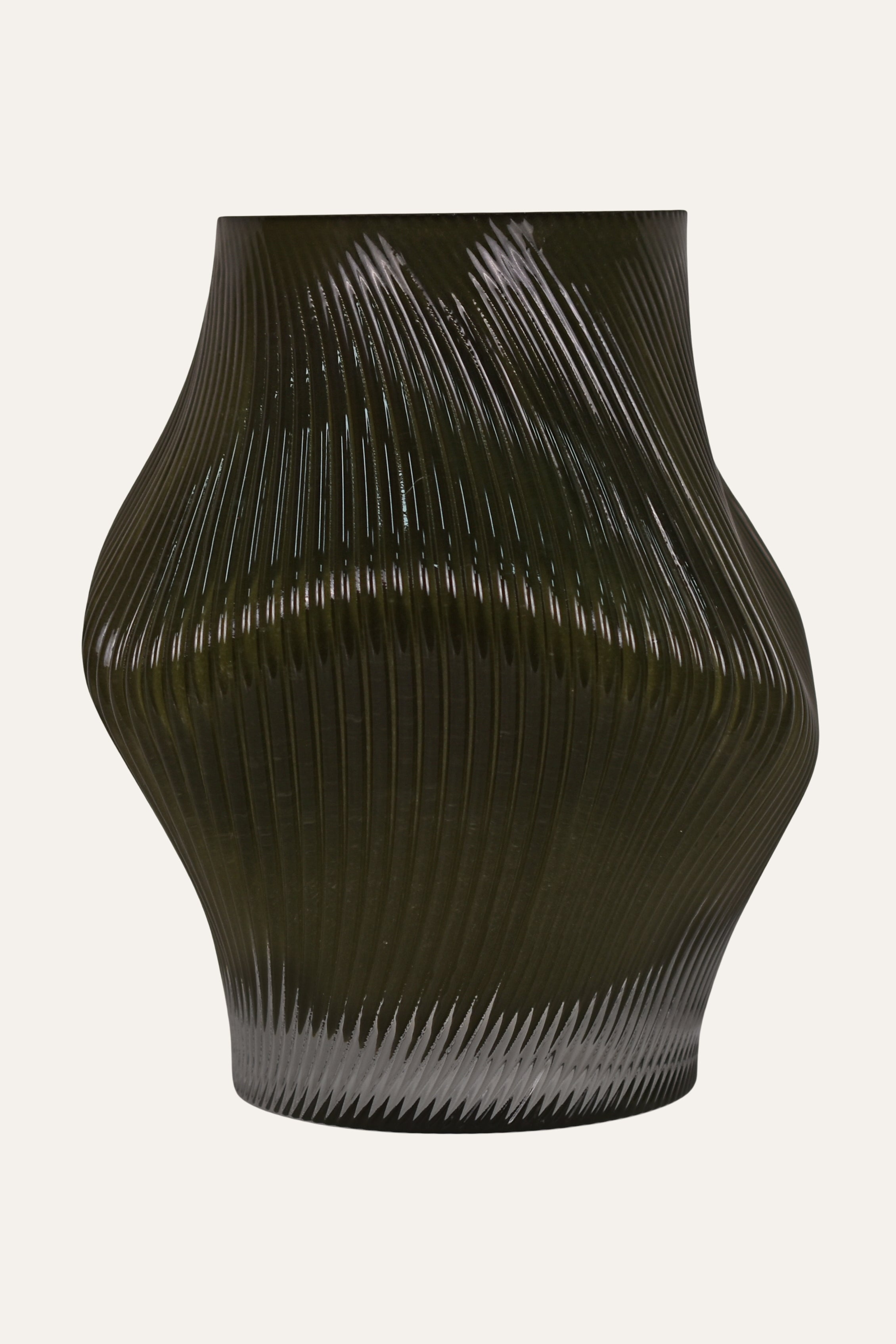 Hand Blown Colored Green Glass Vase