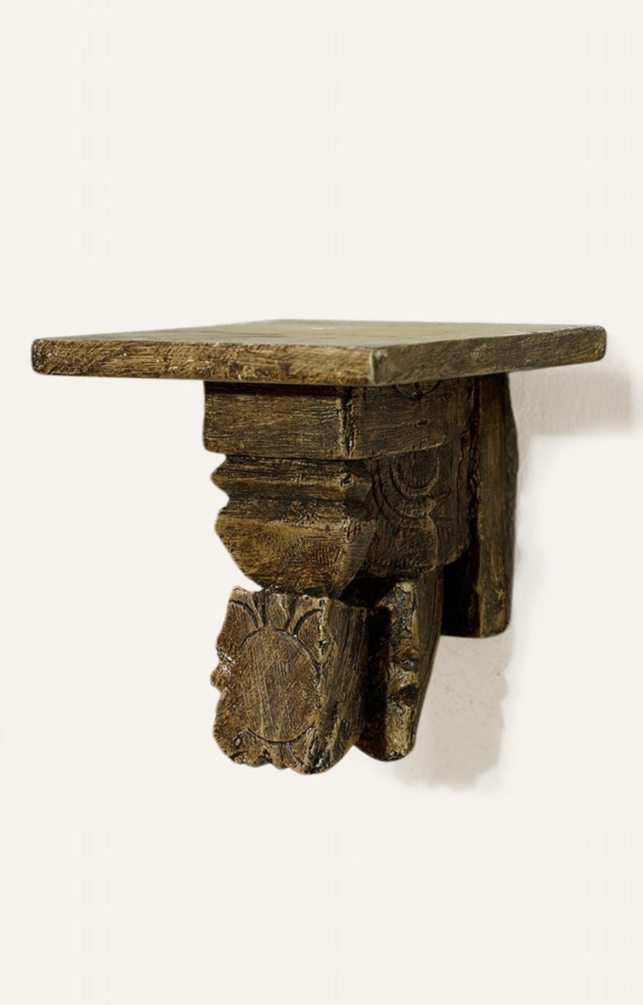 Hand Carved Wooden Wall Bracket