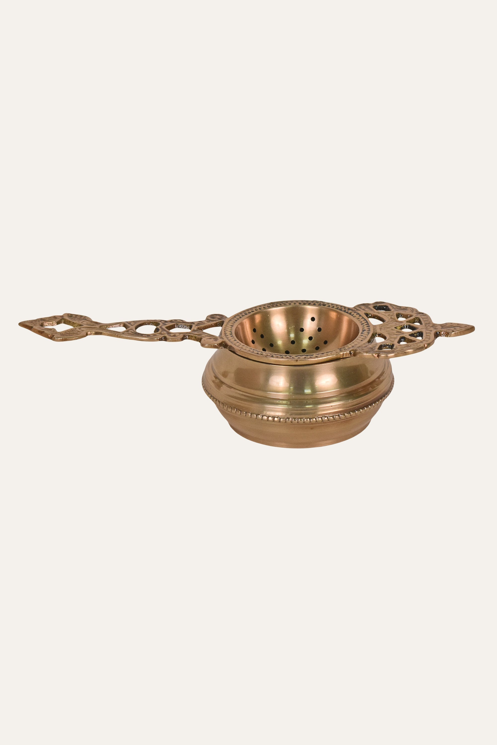 Handcrafted Antique Brass Tea Strainer