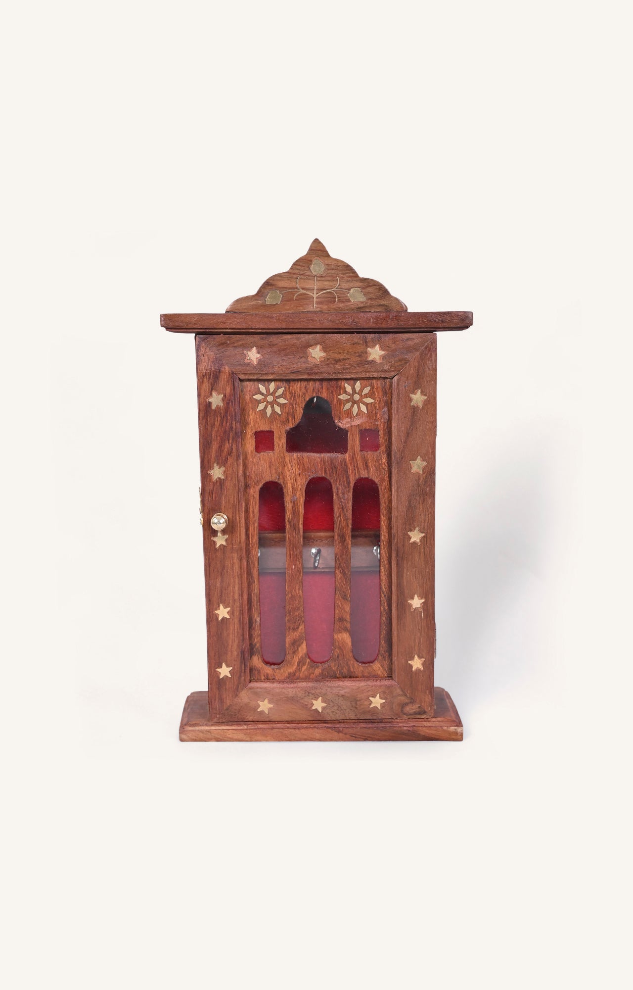 Handcrafted Wooden Wall-Mounted Key Holder Cabinet - main
