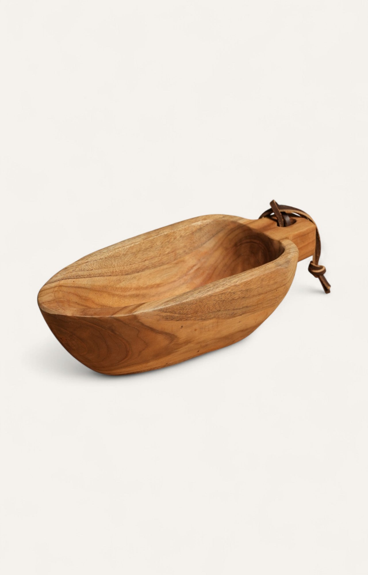 Handcrafted wooden scoop bowl