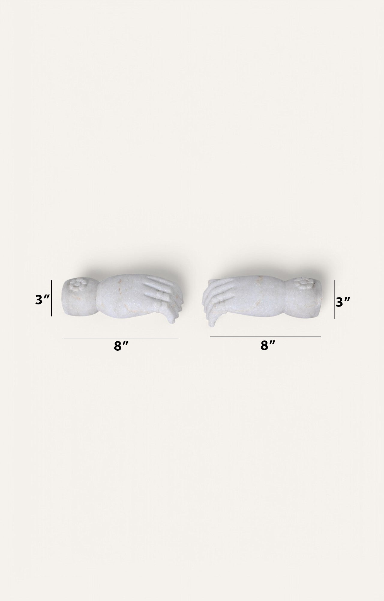 Hands Support marble bookend size