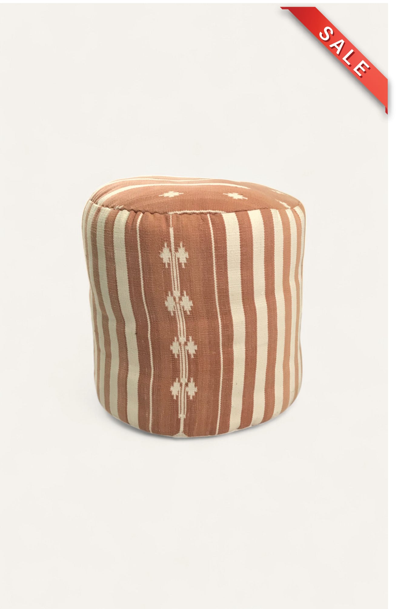 Handwoven Dhurrie Pouf Ottoman