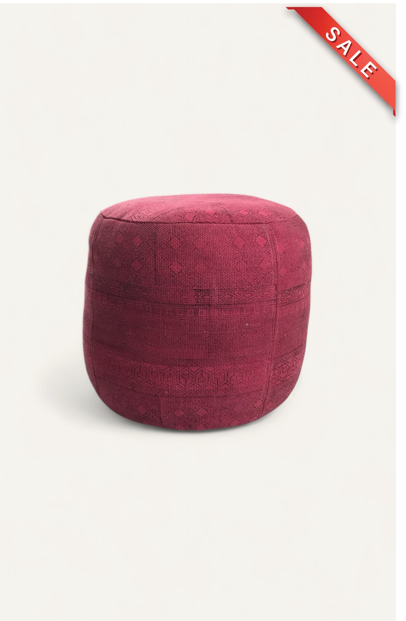 Handwoven Dhurrie Pouf Stool