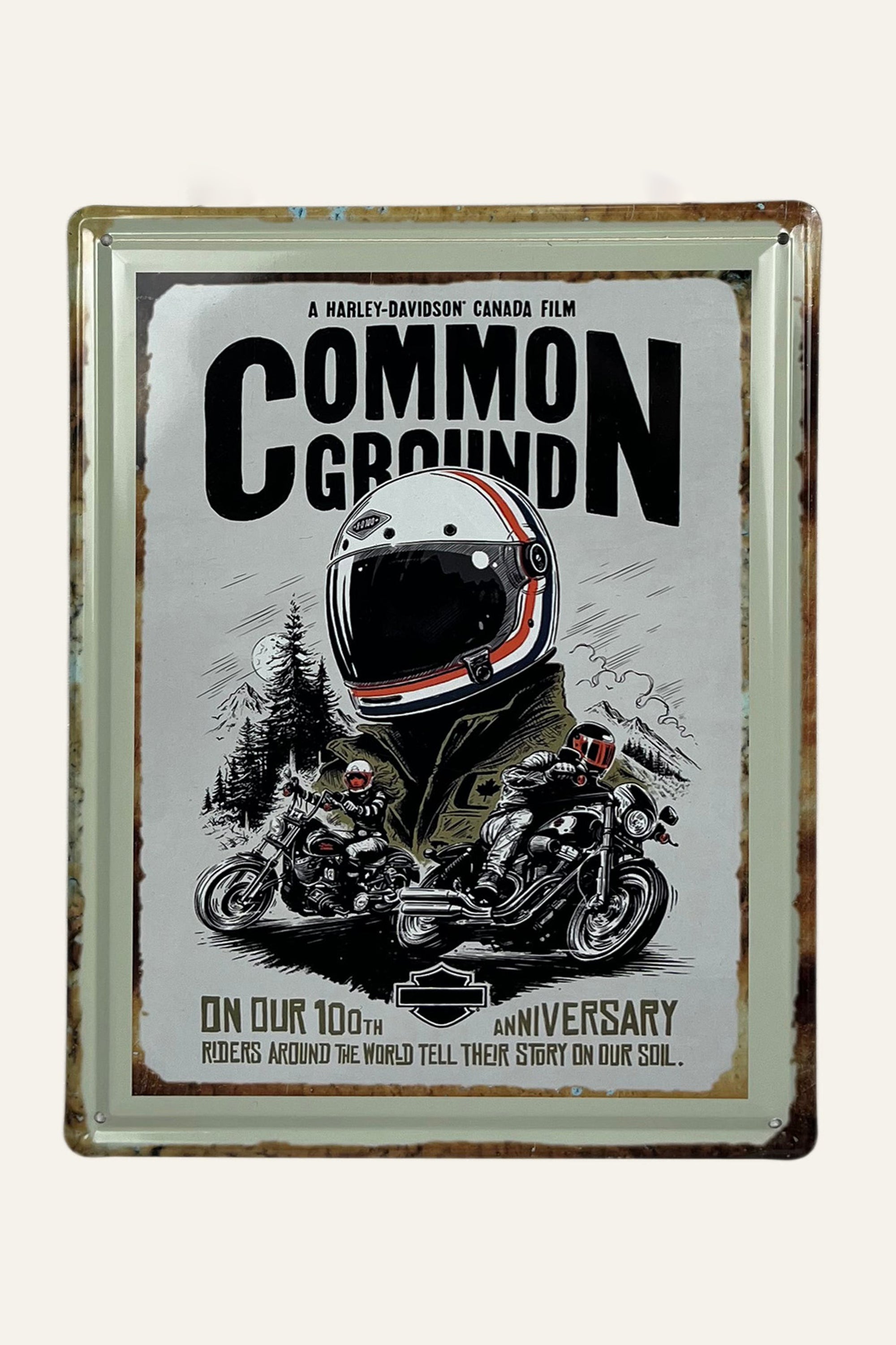 Harley Davidson Biker Film Metal Wall Board