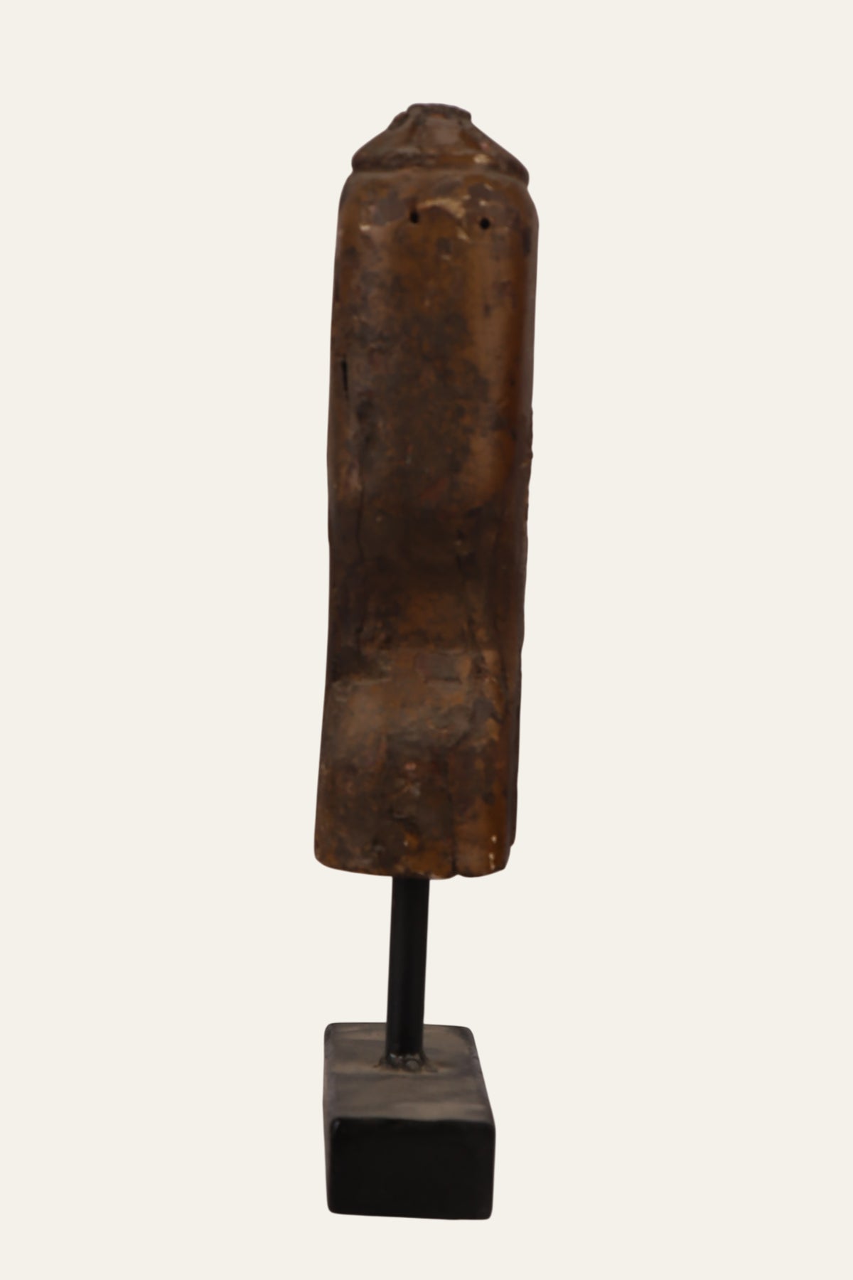 Carved Tabla Man Sculpture on Metal Stand