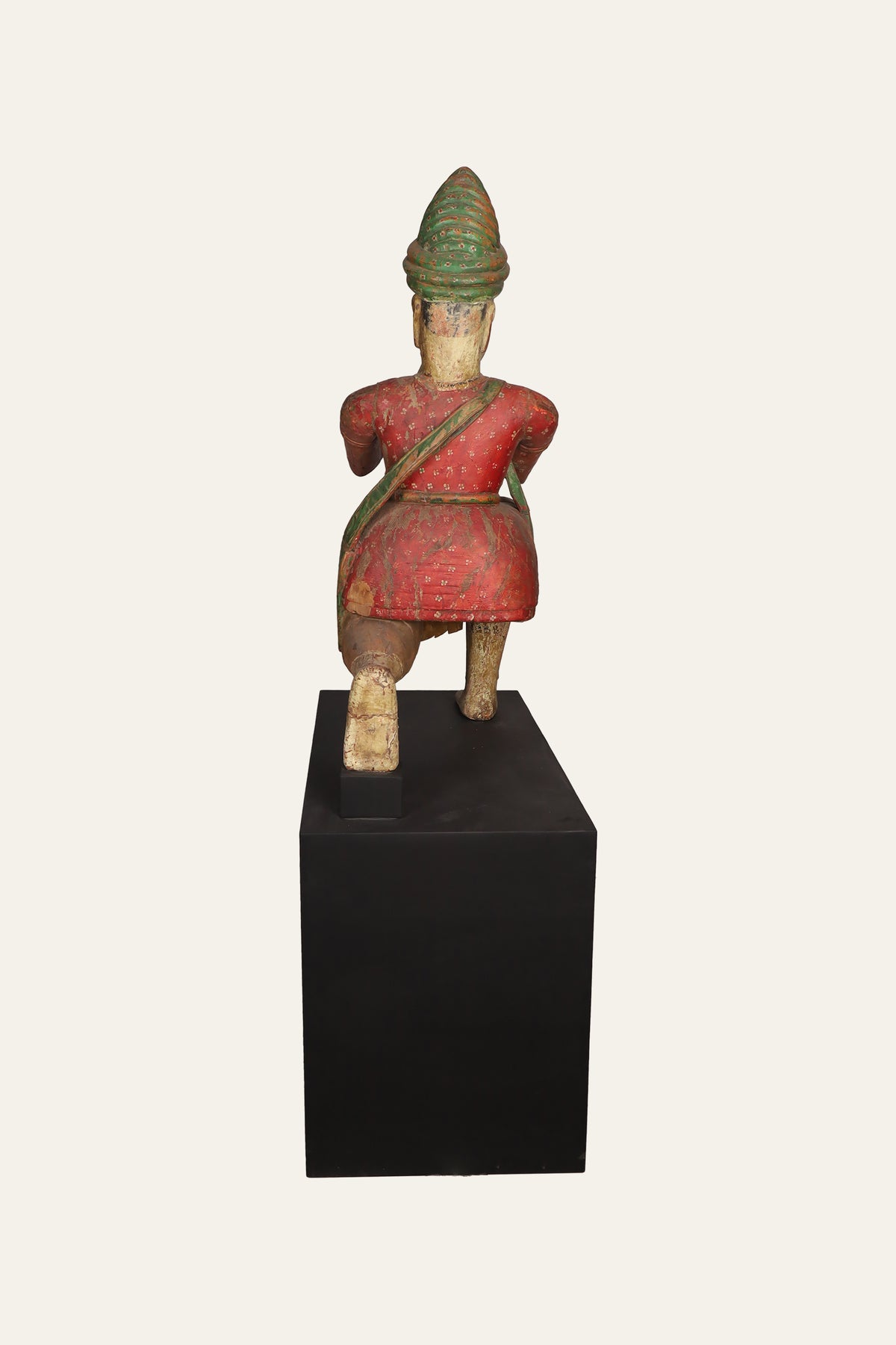 Royal Indian Flute Player on Minimal Black Base