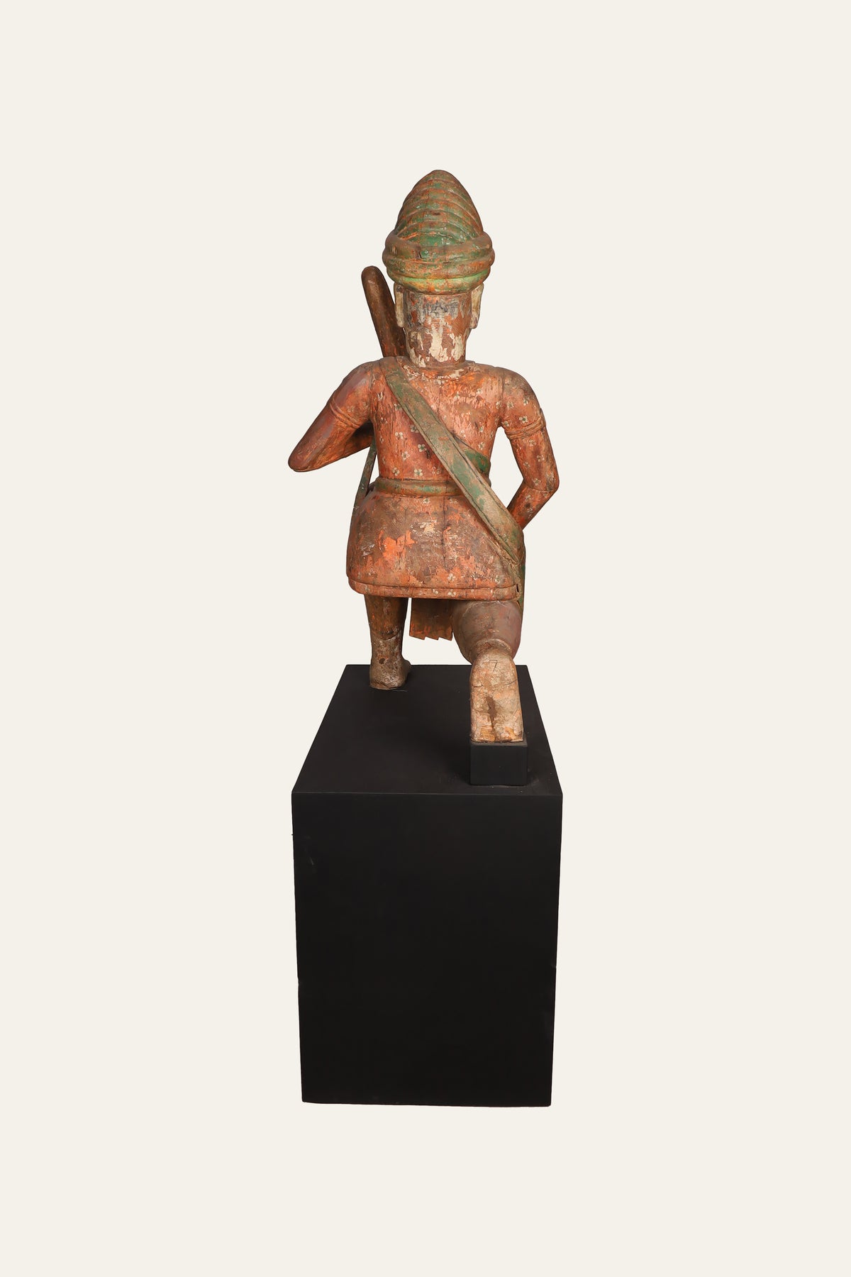 Indian Musician Man Figure on Gallery Pedestal Block