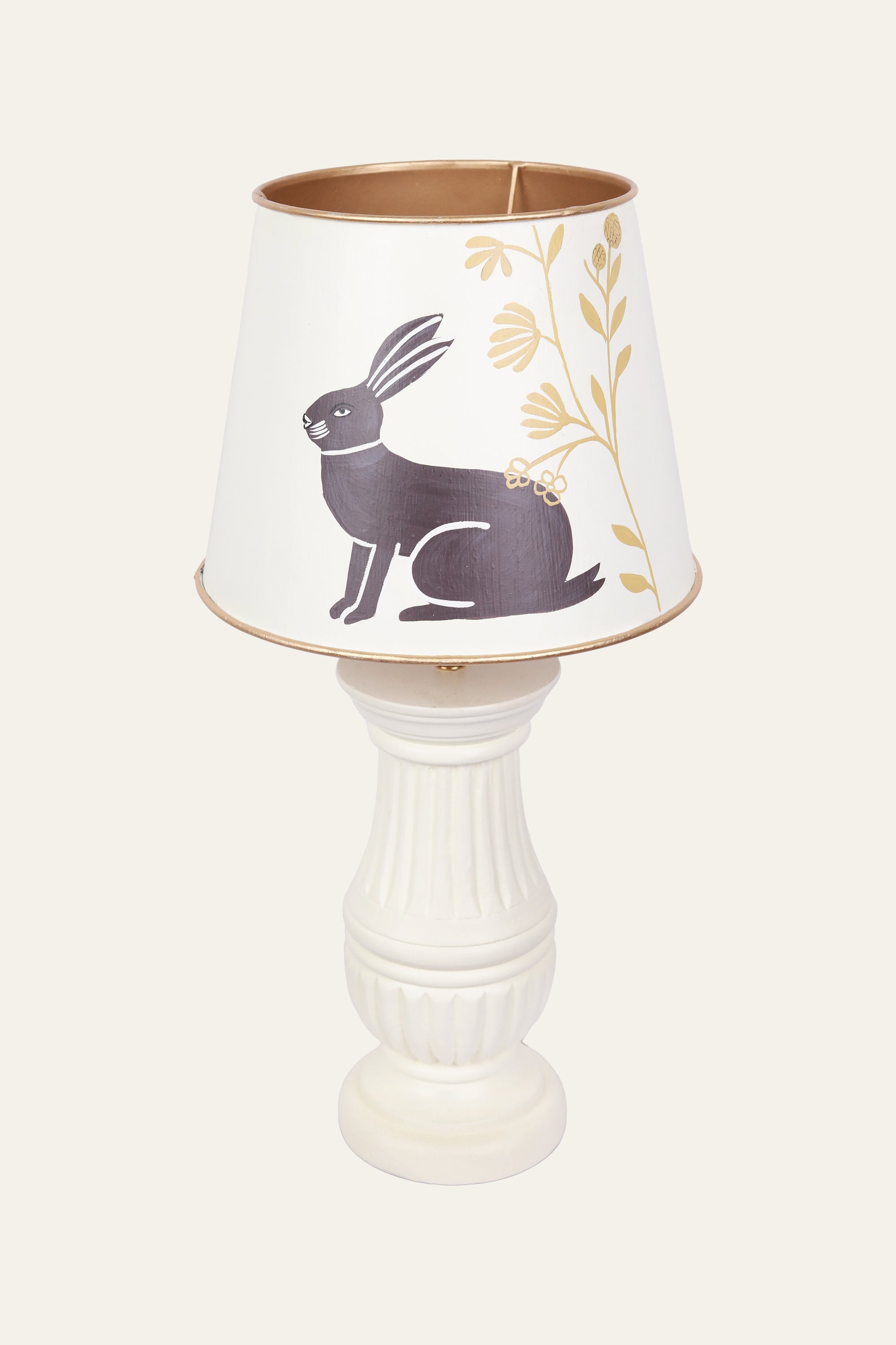 Hand Painted Rabit Metal Table Lamp for Bedroom
