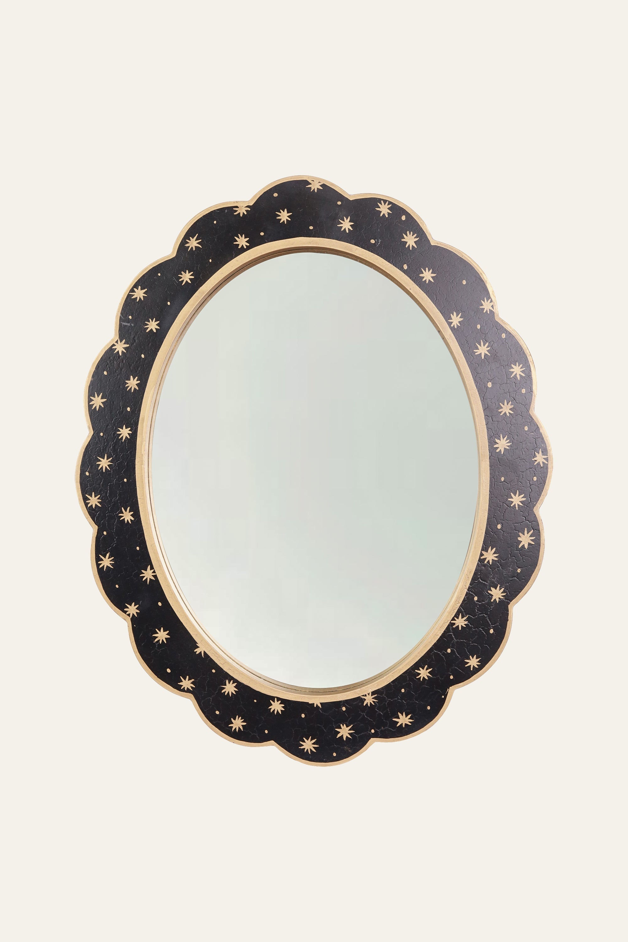 Star Pattern Vanity Wall Mirror with Gold Frame
