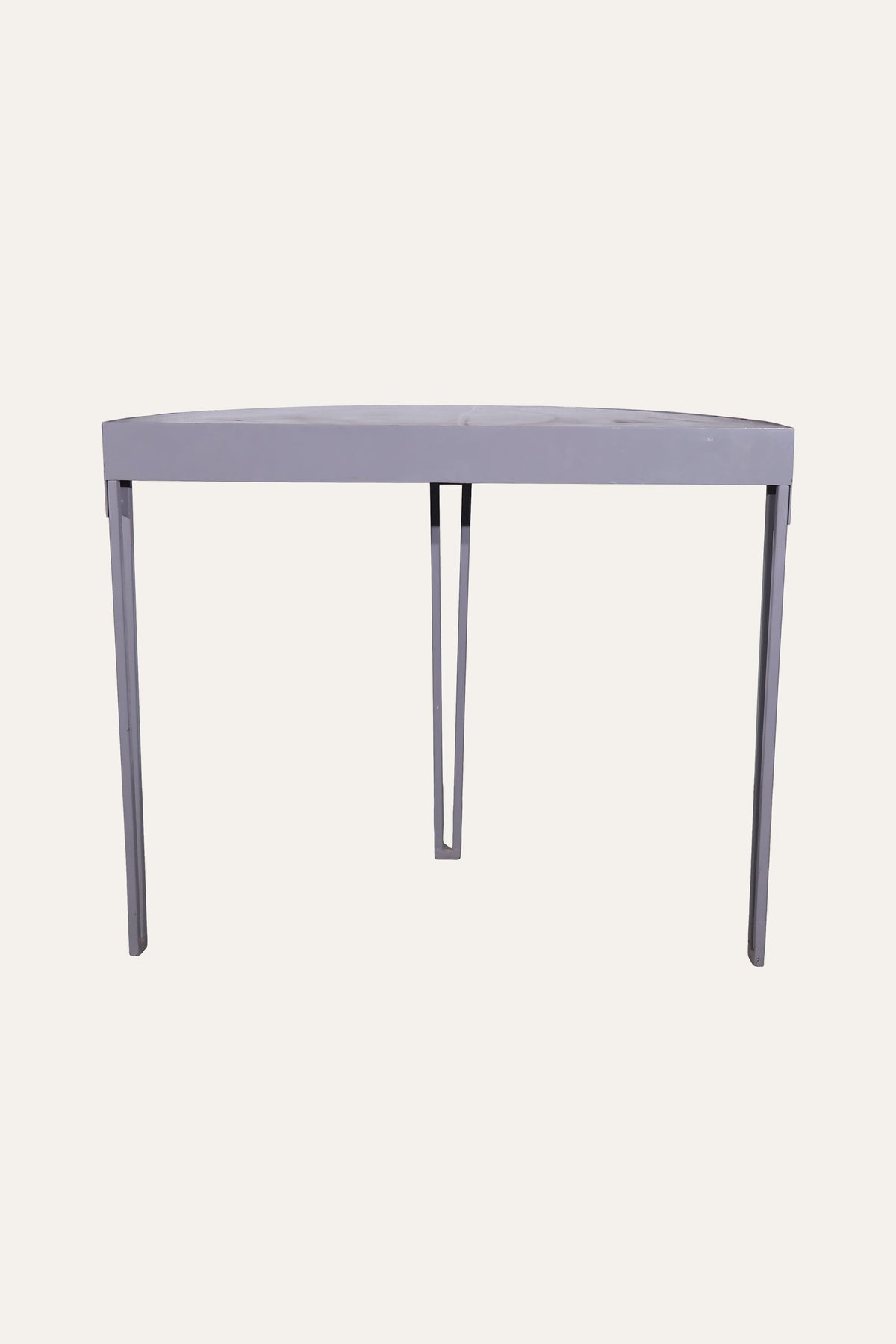 Half Round Console Table with Metal Frame for Narrow Entryways