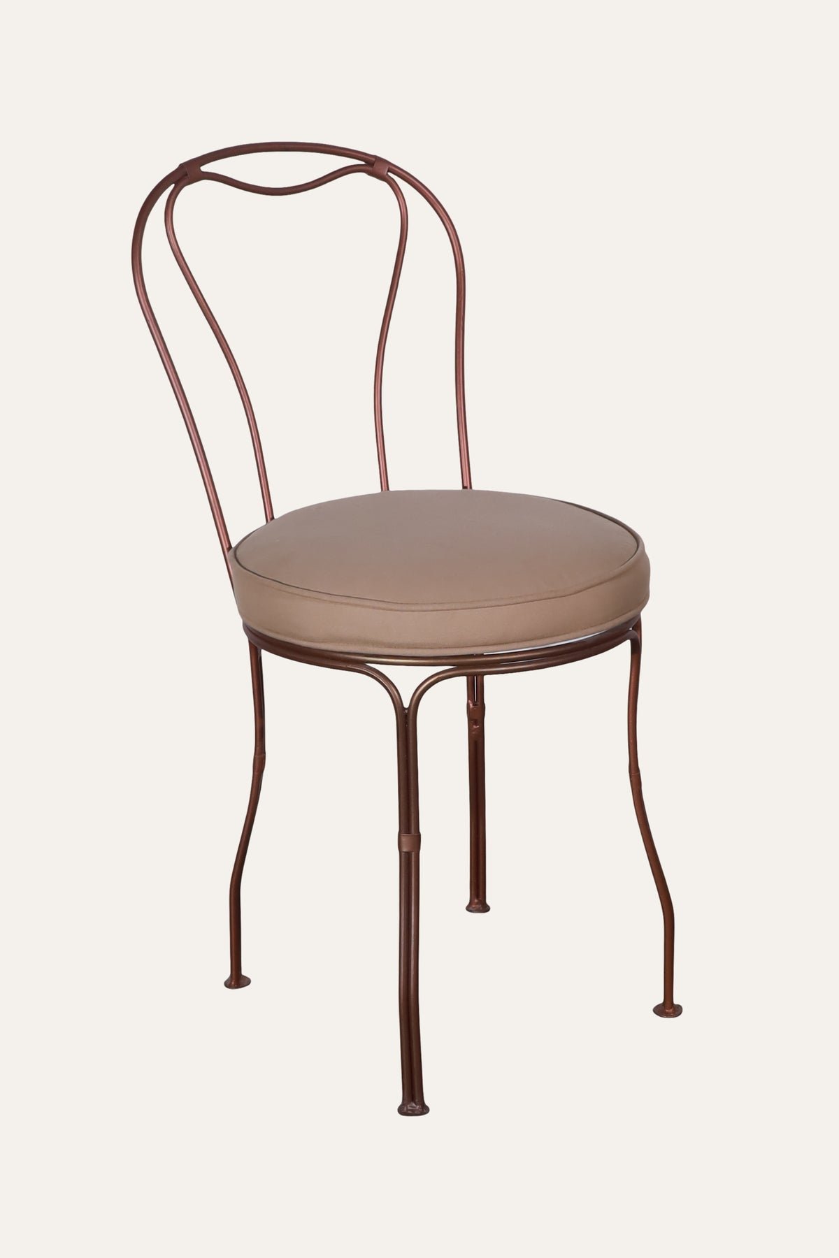 Curved Metal Dining Chair with Cushioned Seat for Modern Homes