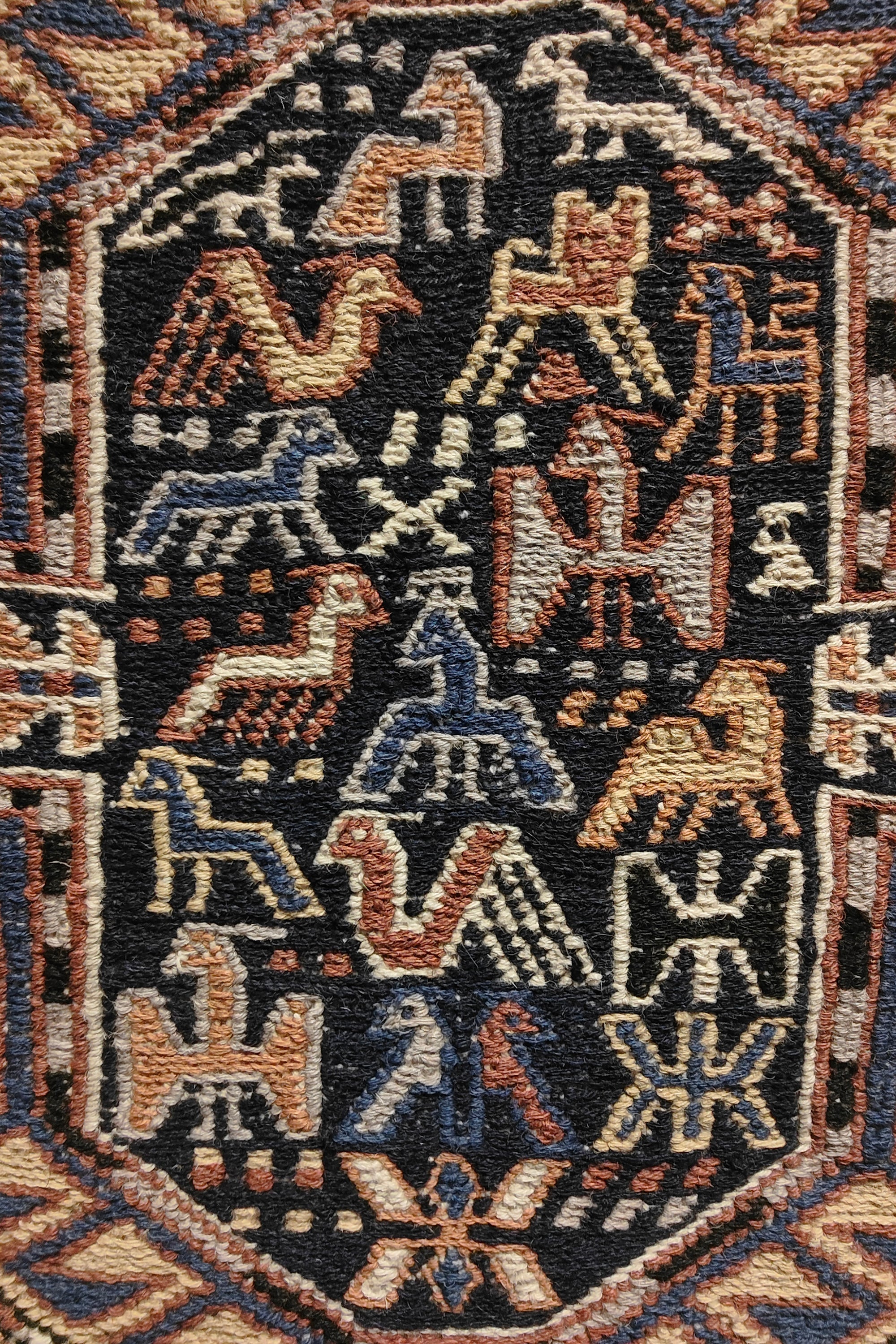 Hand-Knotted Animal & Floral Motif Wall Hanging