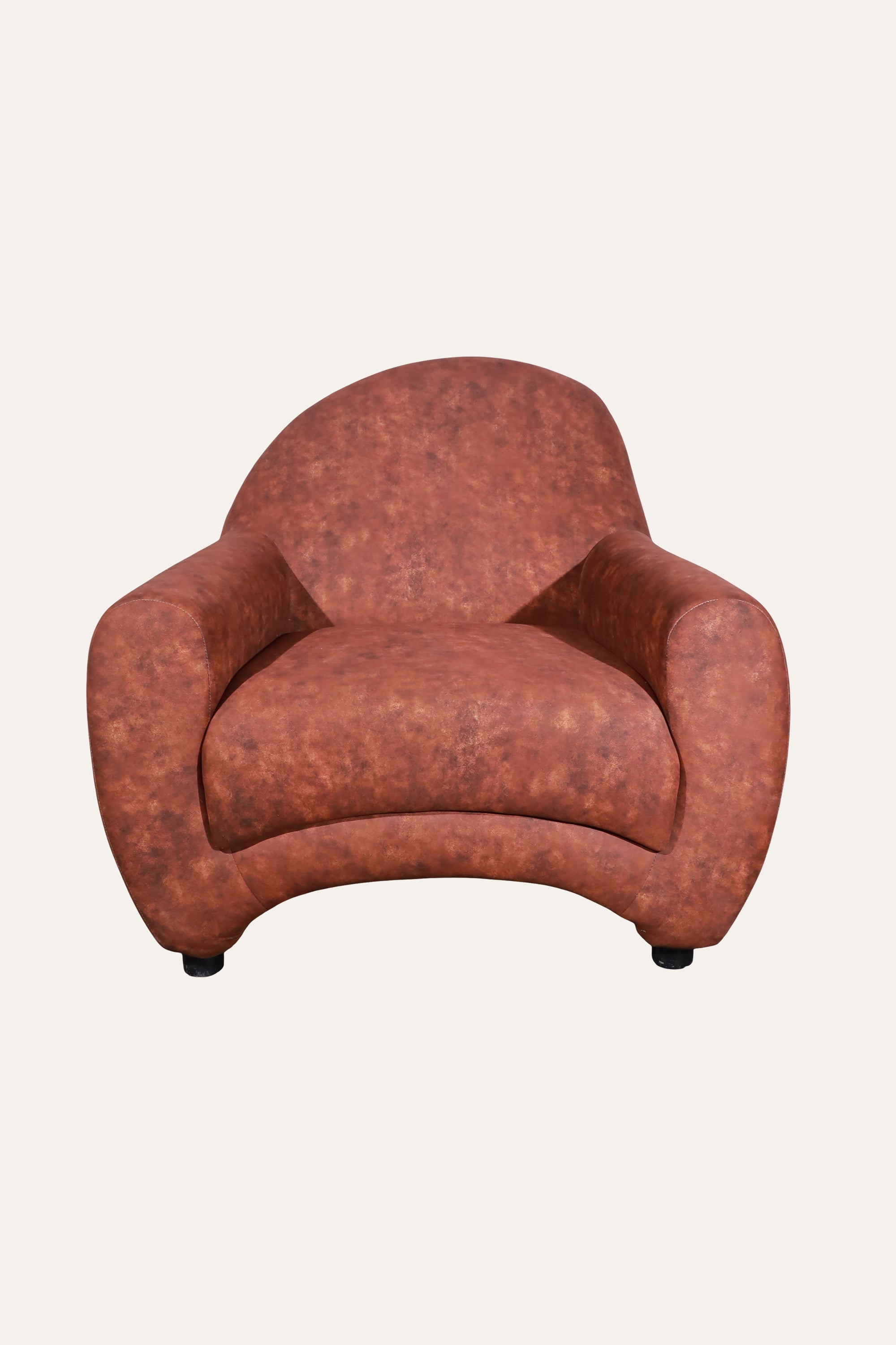 Curved Upholstered Lounge Chair for Living Room & Reading Corner