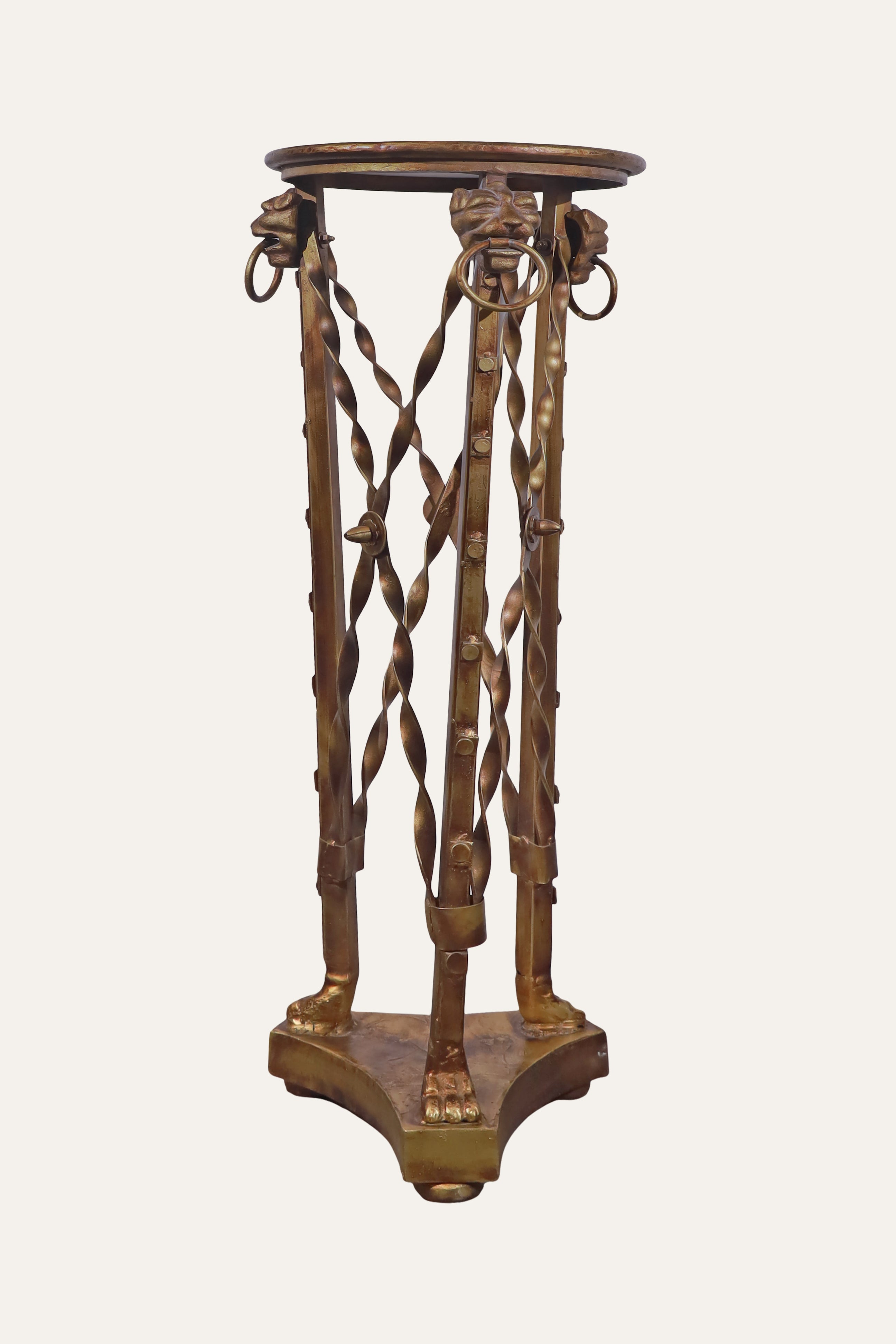 Ornate Metal Pedestal Stand for Entryways & Foyers
