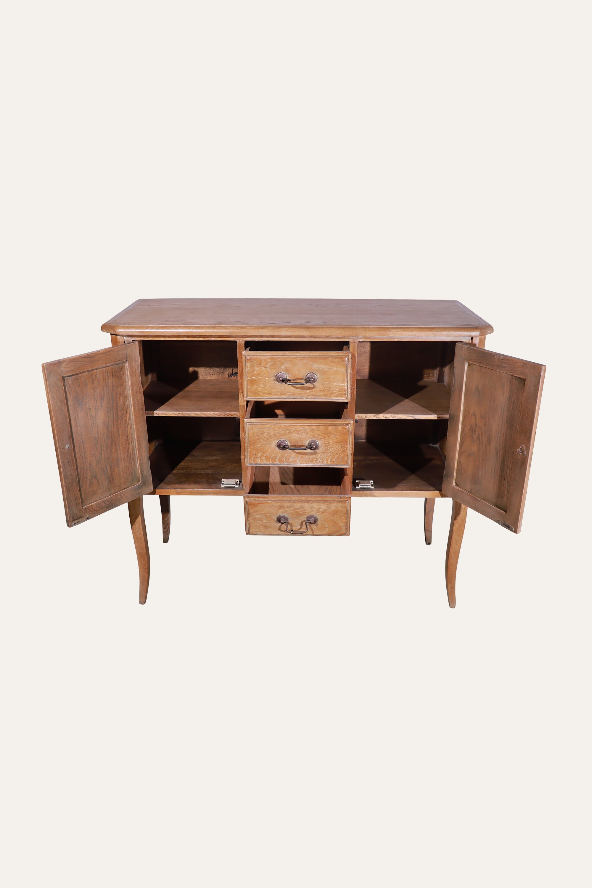 3-Drawer 2-Door Wooden Cabinet for Office Storage
