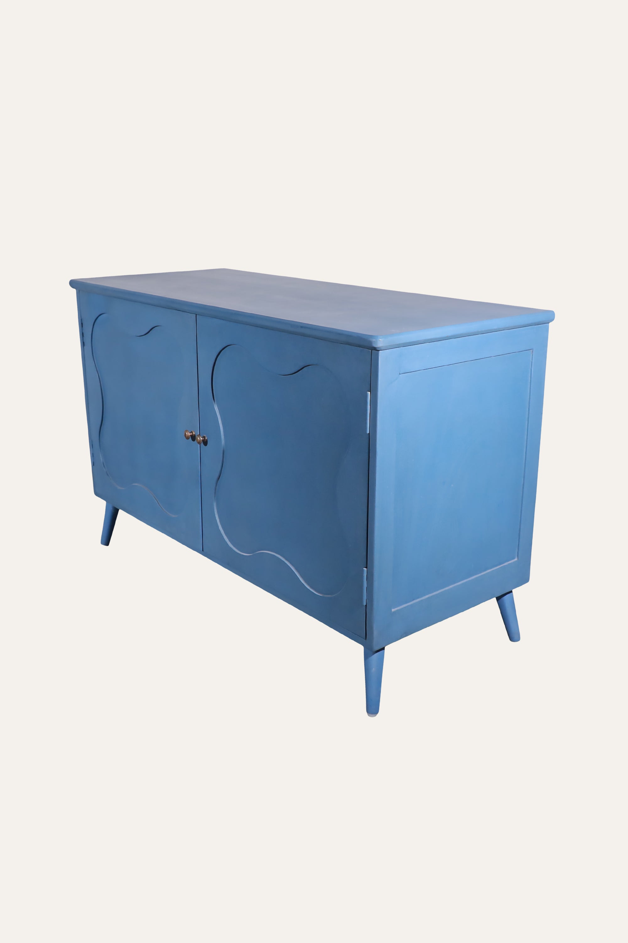 Blue Two-Door Cabinet for Dining Room Storage