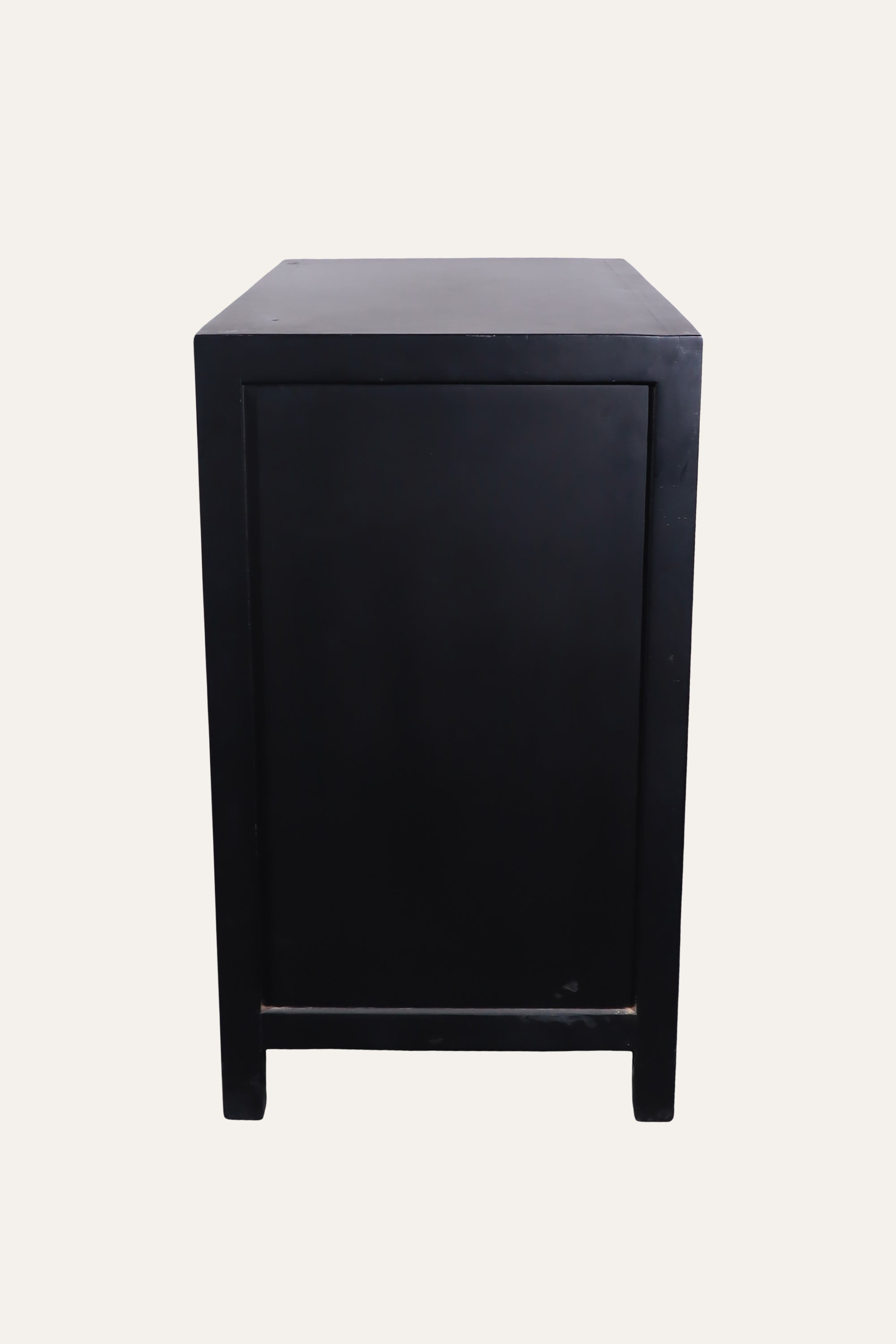 Black Open-Shelf Bedside Table for Modern Bedroom Storage