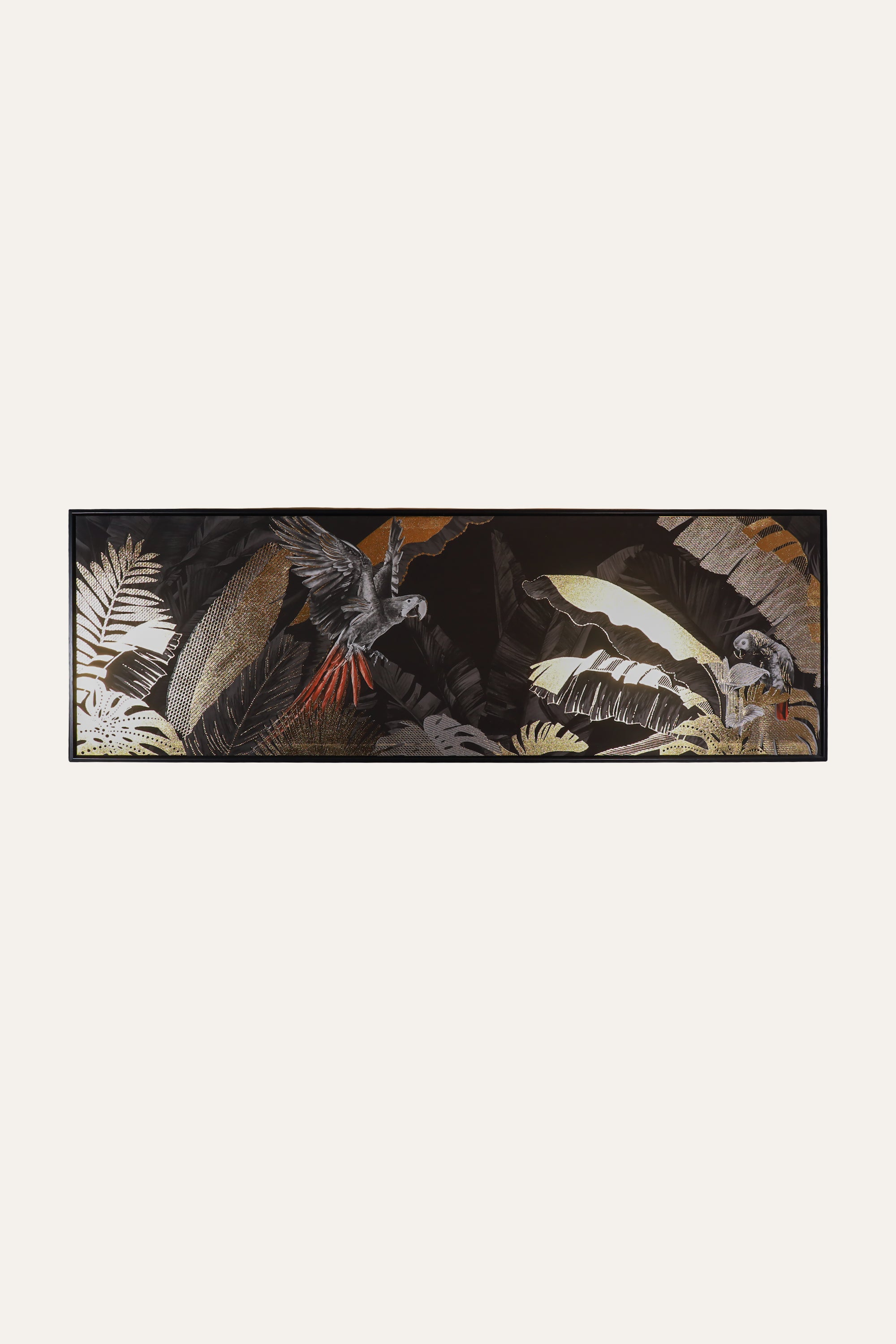 Hand-embossed Grey Parrot Oil Painting for Study Wall Decor
