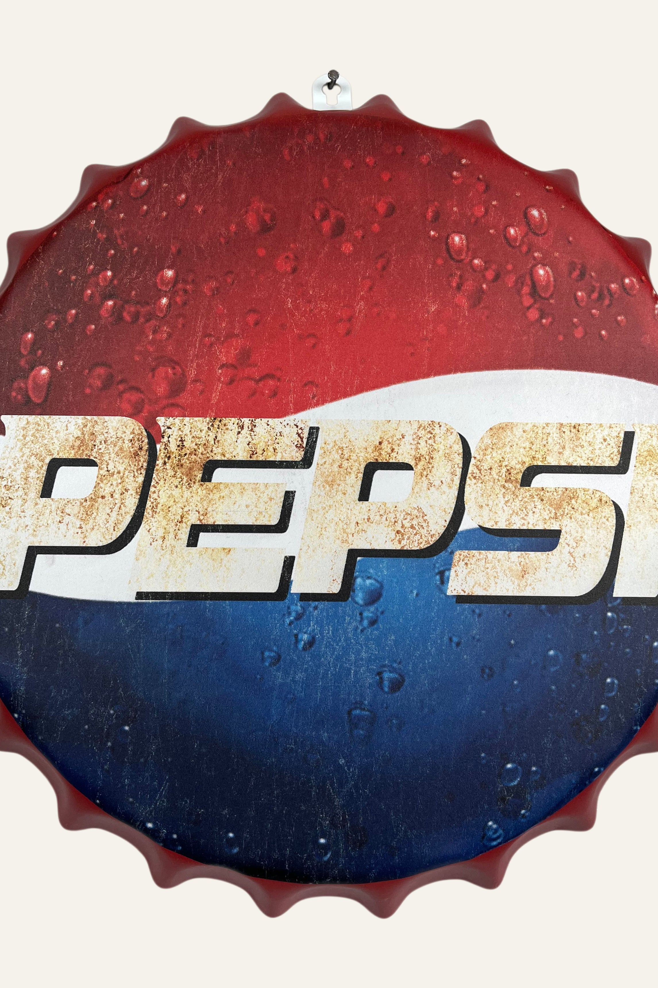 Pepsi Bottle Cap Shaped Vintage Metal Wall Board